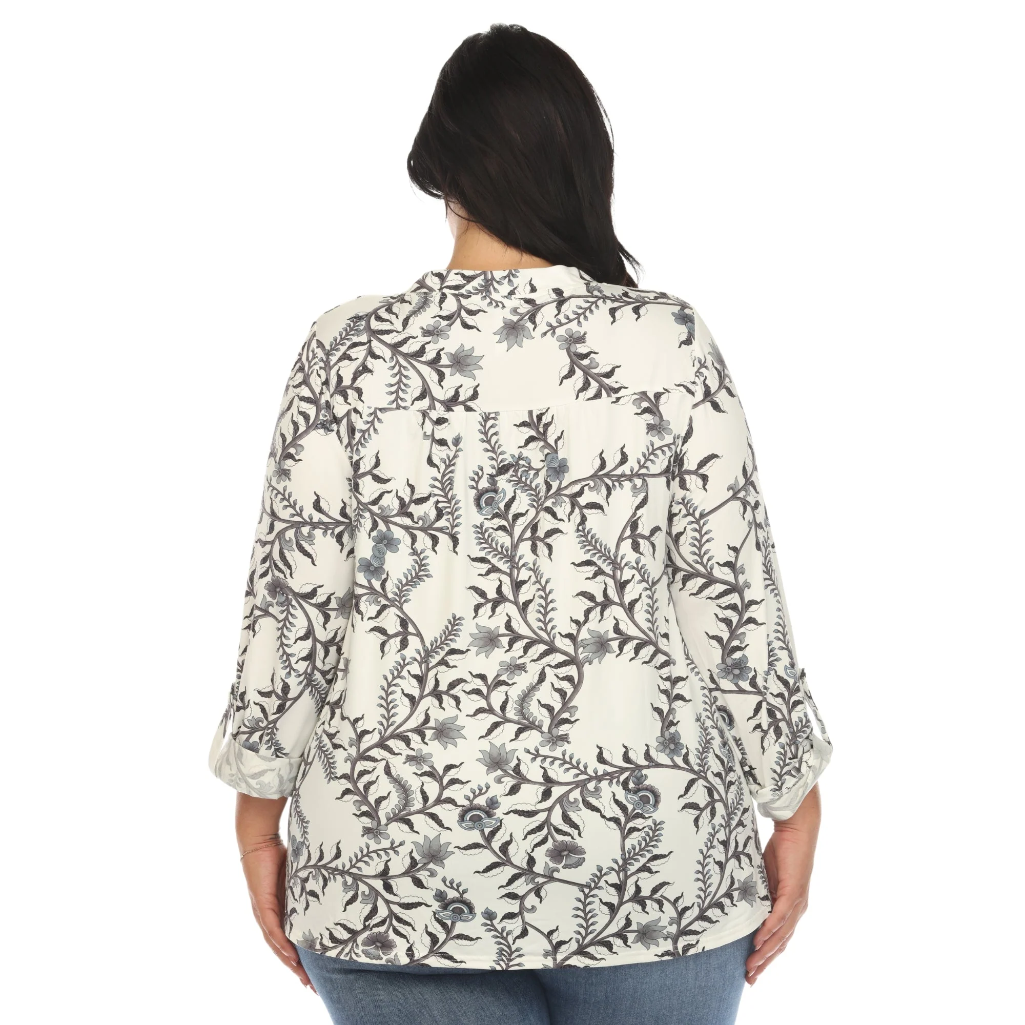 Paisley Button Front Tunic Top - Plus - Image 19