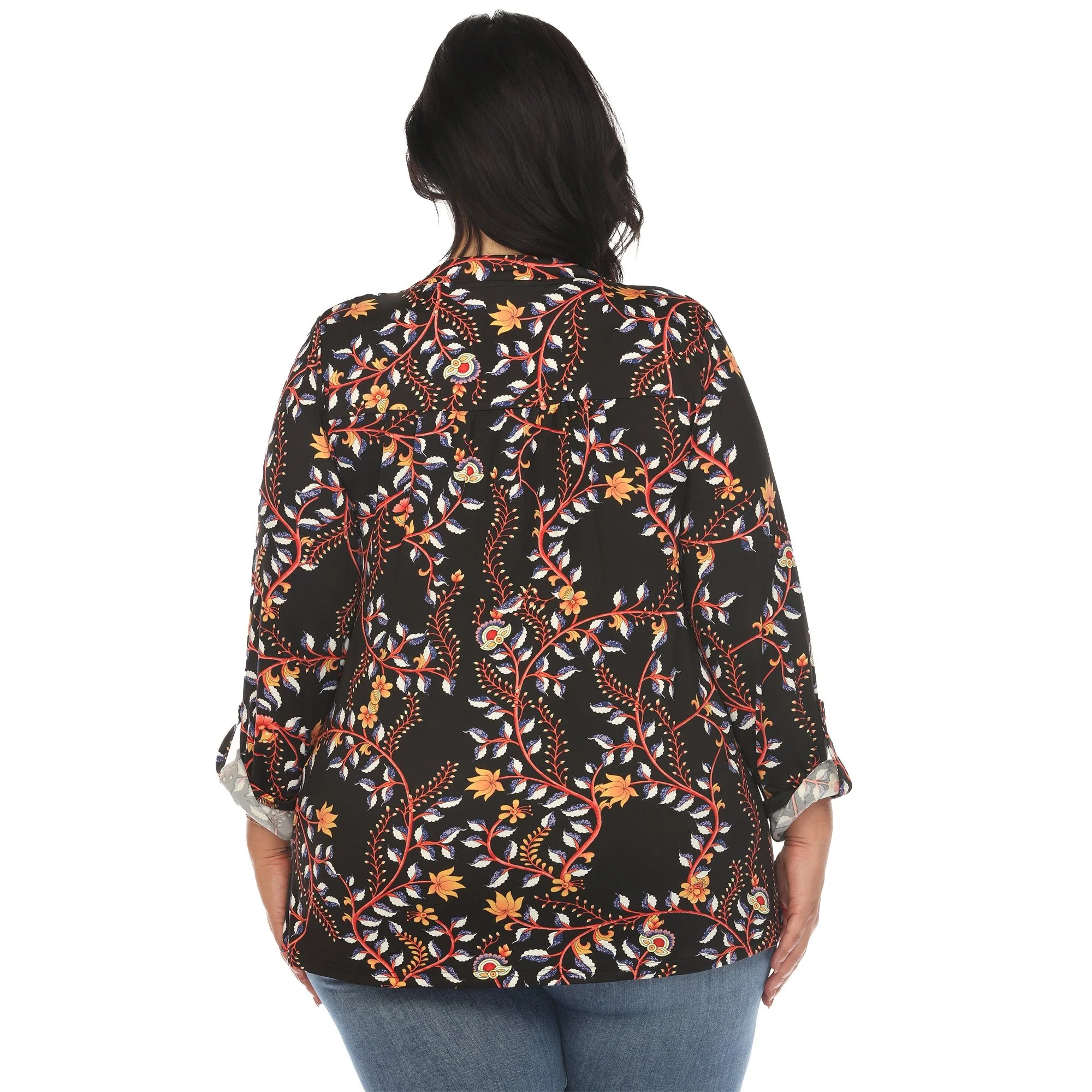 Paisley Button Front Tunic Top - Plus - Image 3