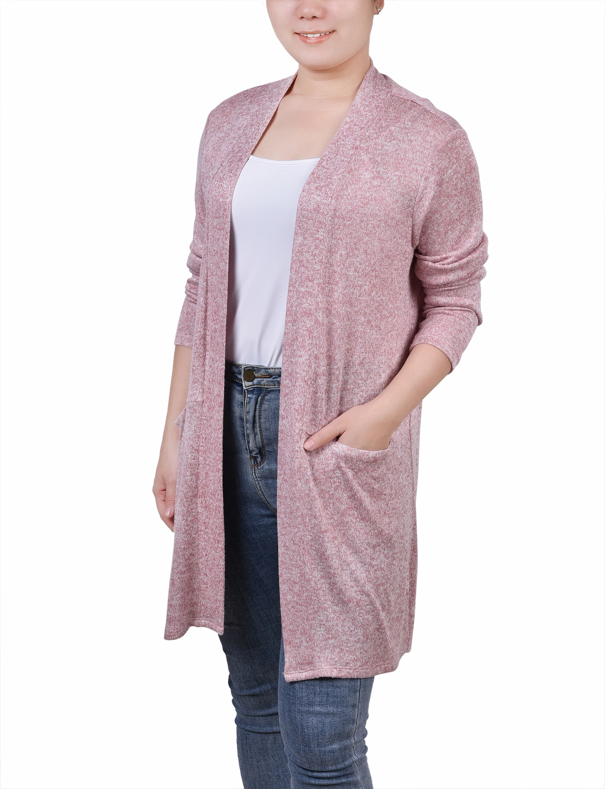 Peach Long Sleeve Cardigan - Image 3