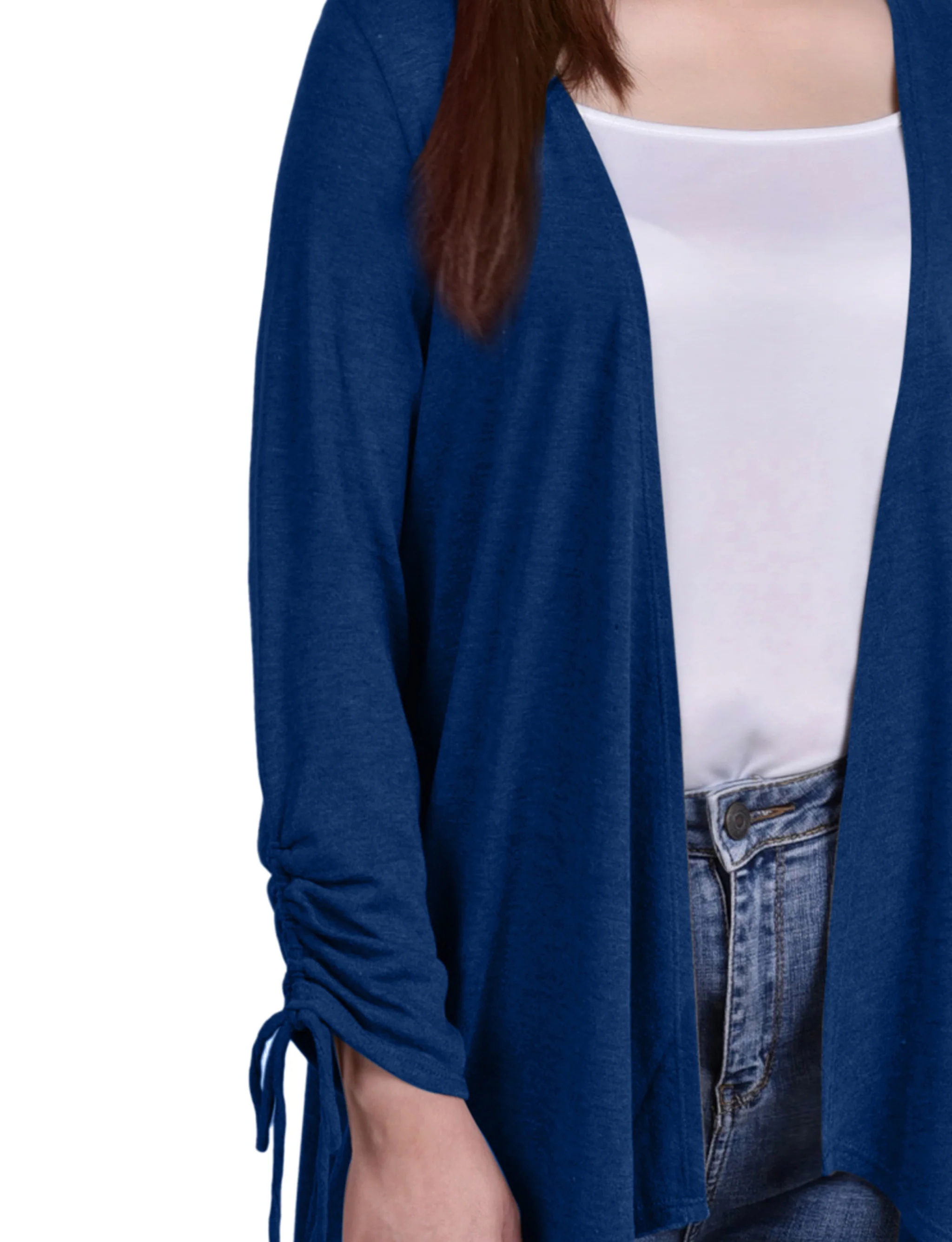 Peacock Long Sleeve Hi Lo Hem Cardigan - Image 2