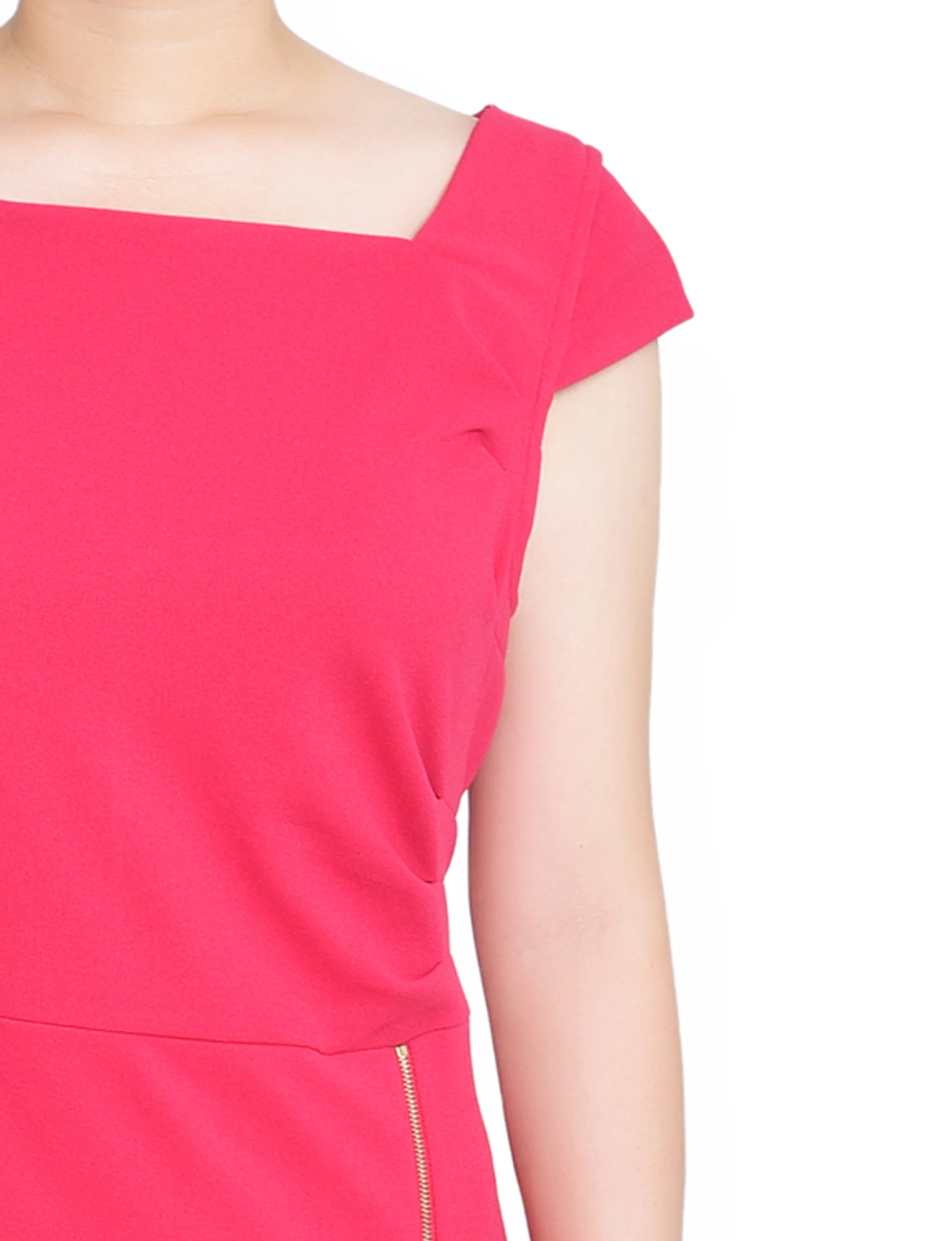 Pink Cap Sleeve Exposed Zipper Dress - Petite - Image 3