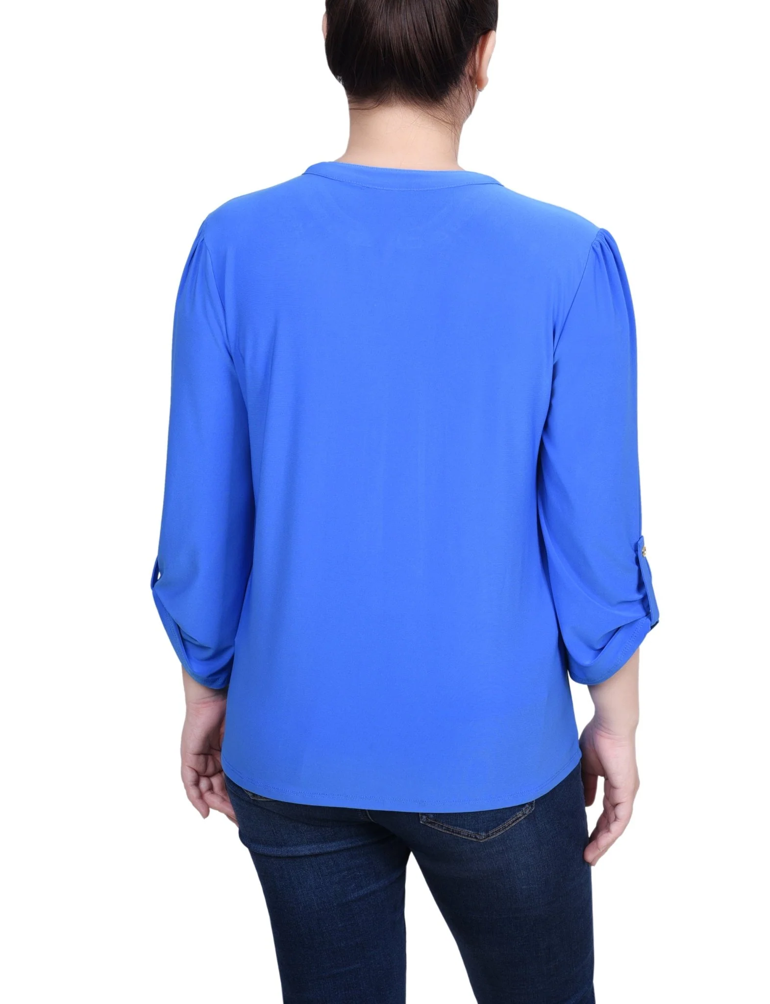 Pintuck Front Top With Chain Details - Petite - Image 4
