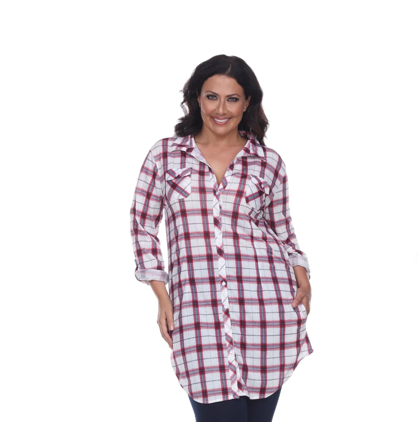 Piper Stretchy Plaid Tunic - Plus - Image 11