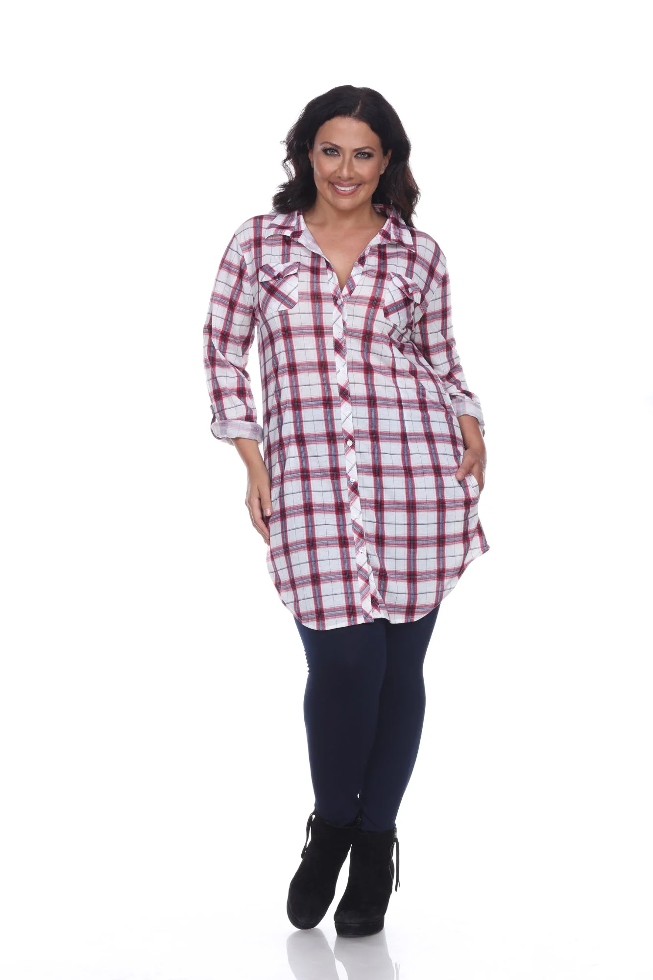 Piper Stretchy Plaid Tunic - Plus - Image 12