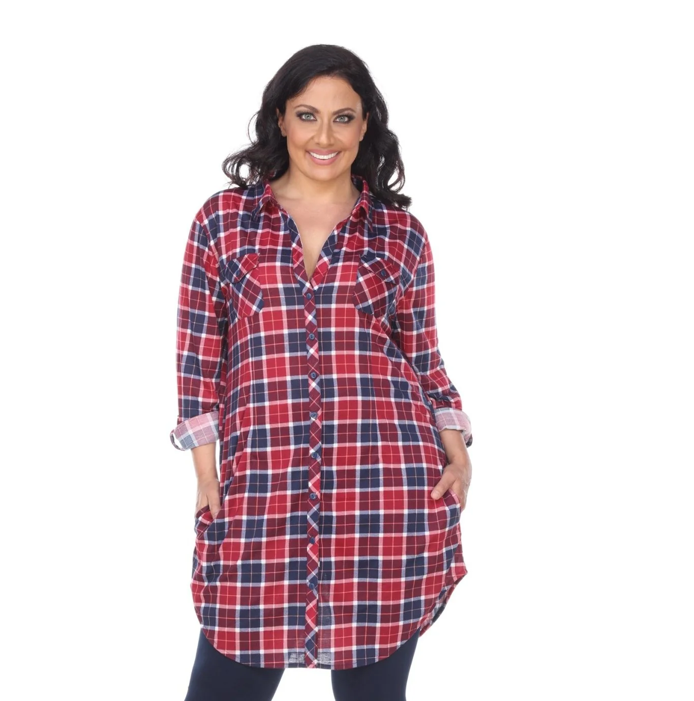Piper Stretchy Plaid Tunic - Plus - Image 15