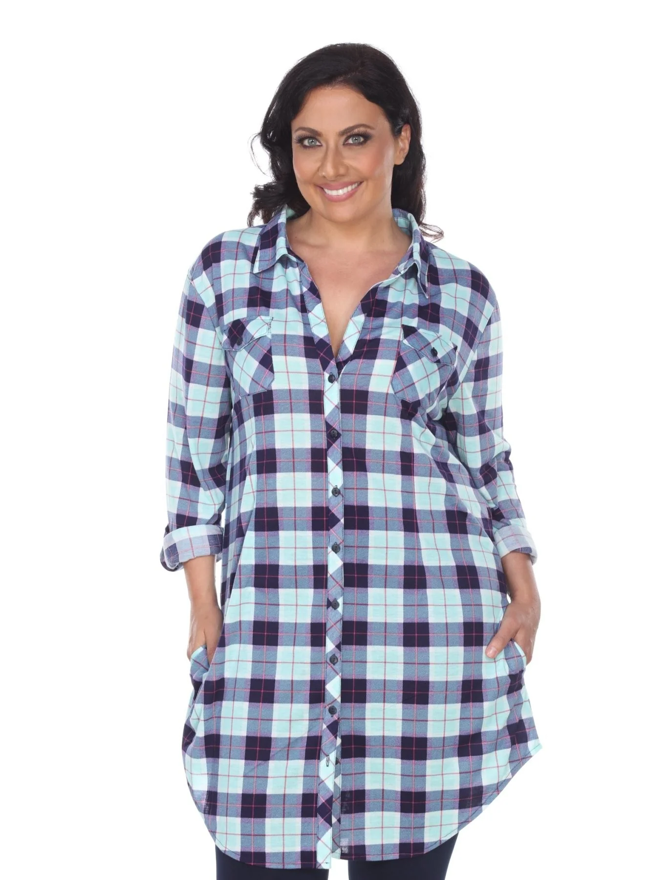 Piper Stretchy Plaid Tunic - Plus - Image 25
