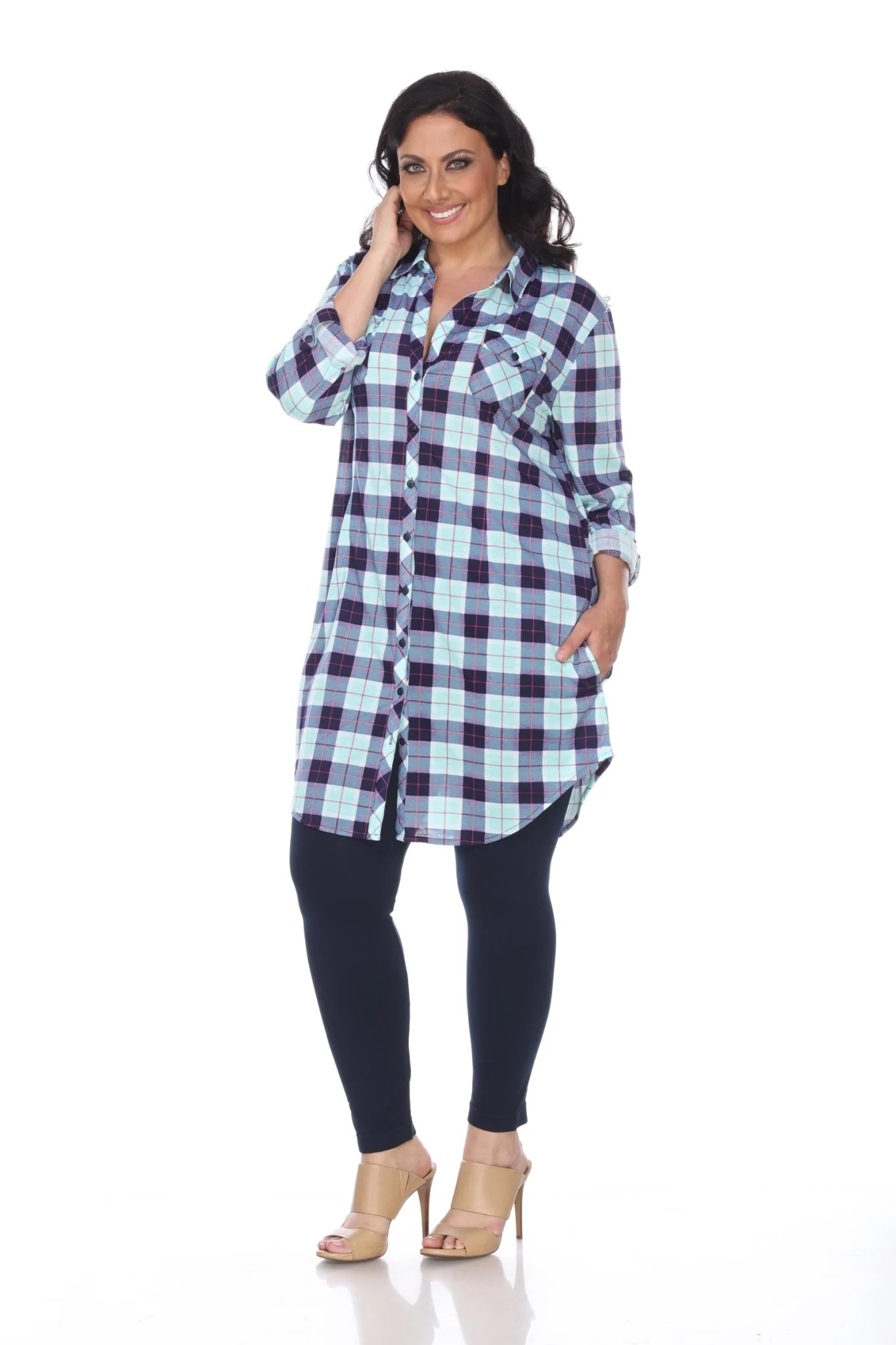 Piper Stretchy Plaid Tunic - Plus - Image 27