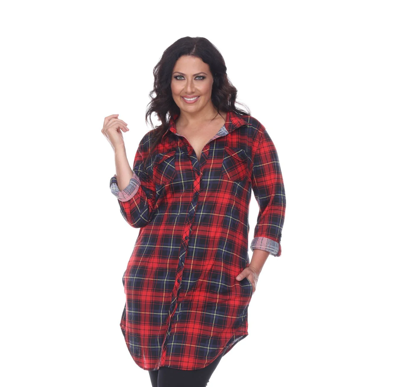 Piper Stretchy Plaid Tunic - Plus - Image 40