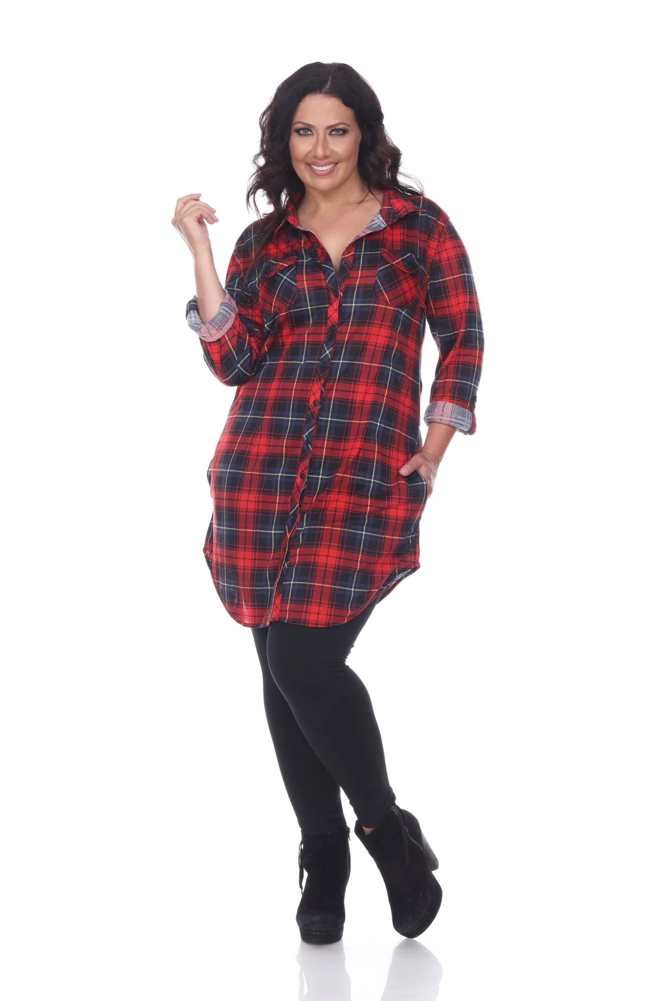 Piper Stretchy Plaid Tunic - Plus - Image 42