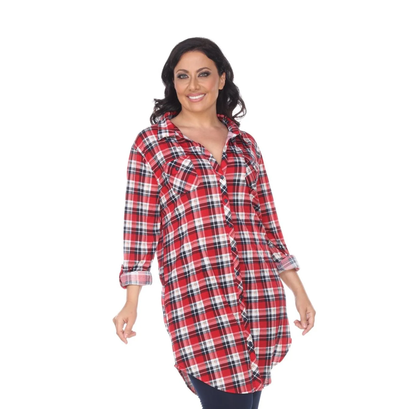 Piper Stretchy Plaid Tunic - Plus - Image 45
