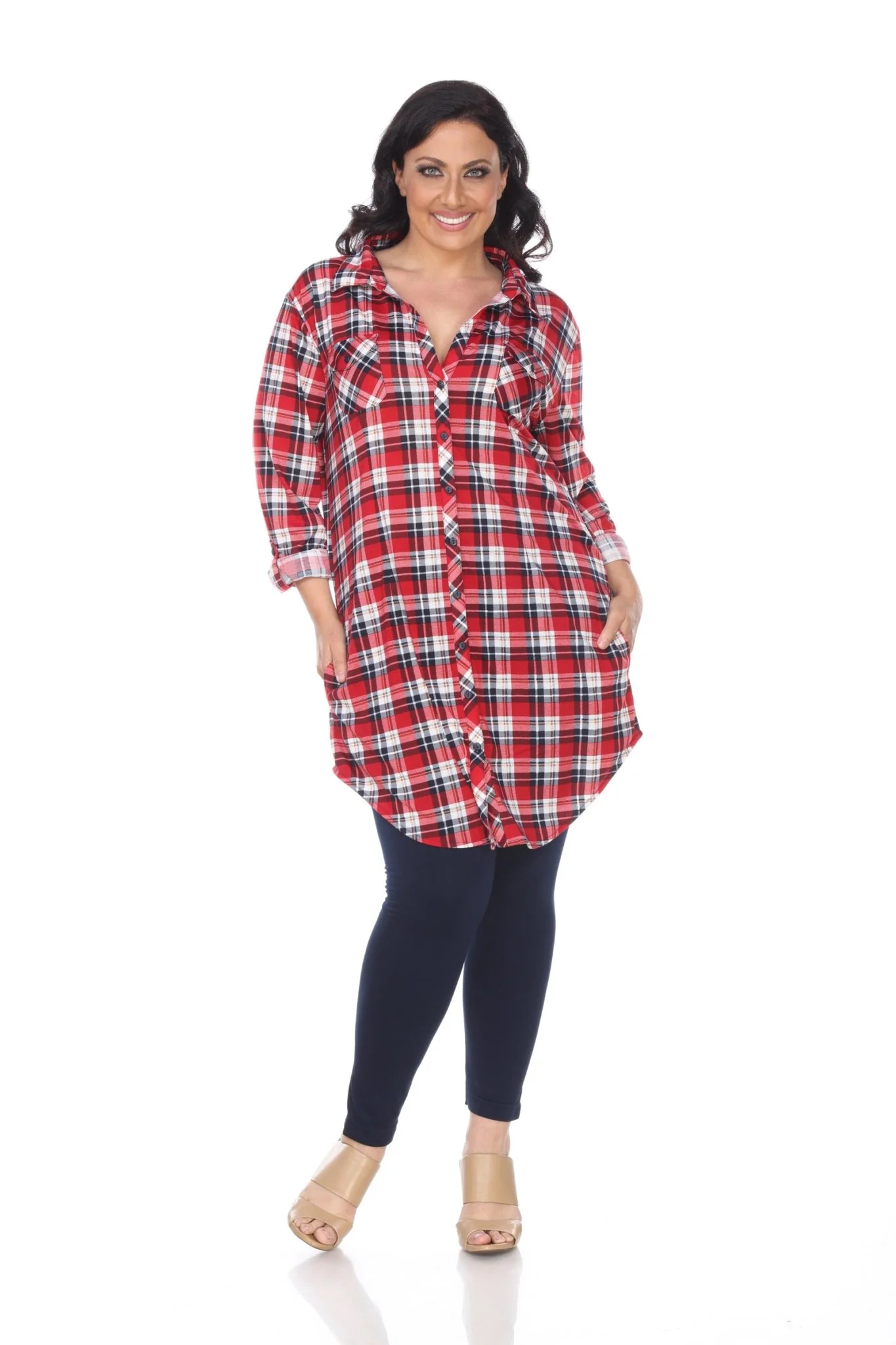 Piper Stretchy Plaid Tunic - Plus - Image 47