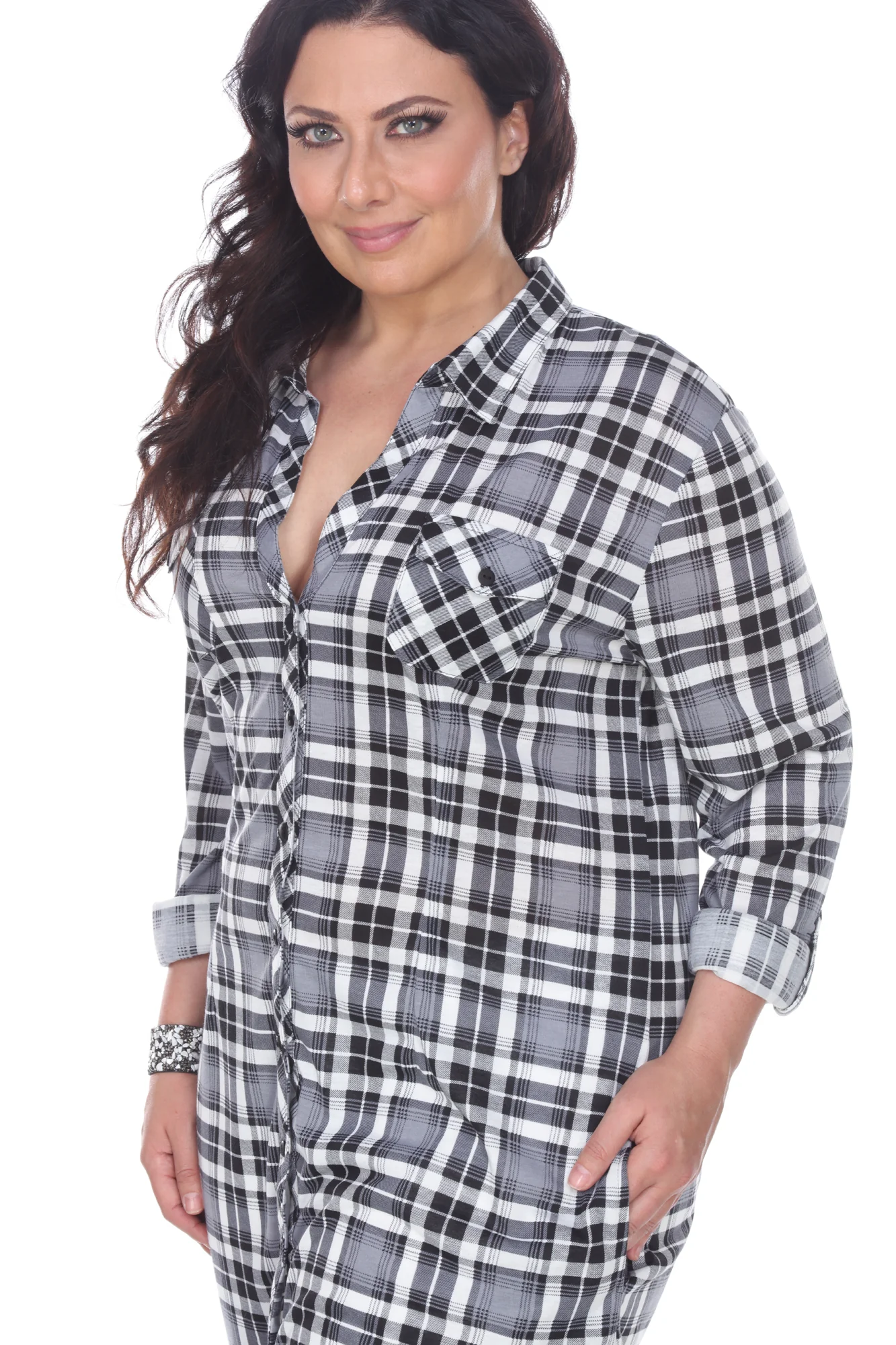 Piper Stretchy Plaid Tunic - Plus - Image 54