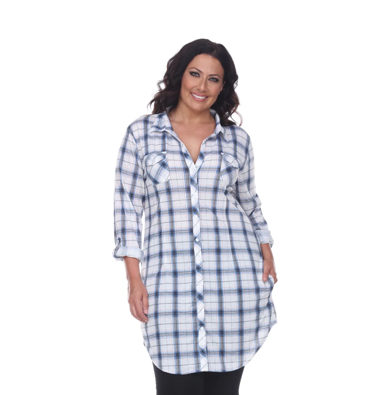 Piper Stretchy Plaid Tunic - Plus - Image 6