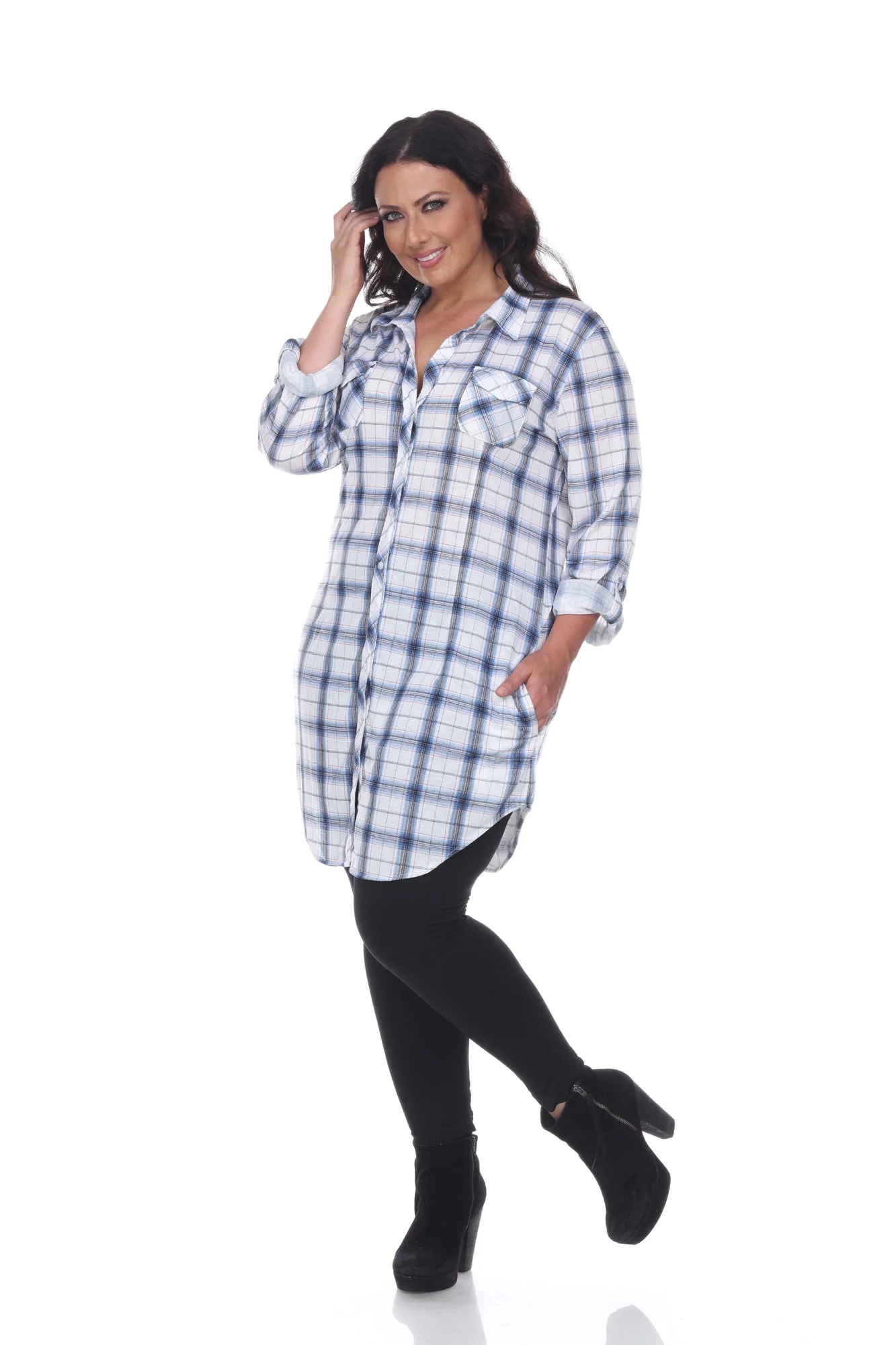 Piper Stretchy Plaid Tunic - Plus - Image 7