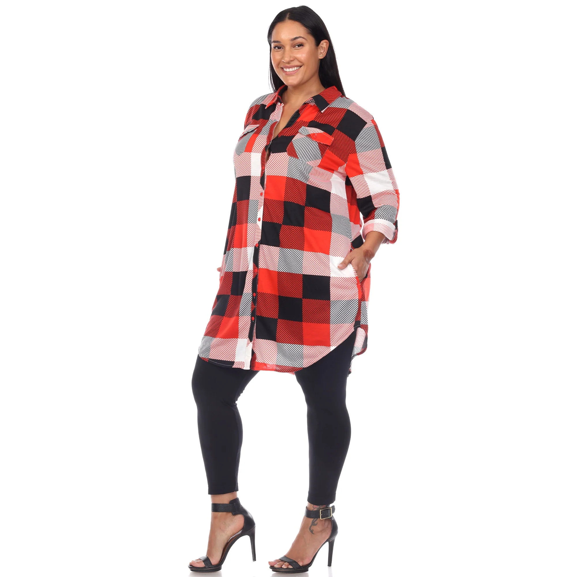 Plaid Tunic Shirt - Plus - Image 14