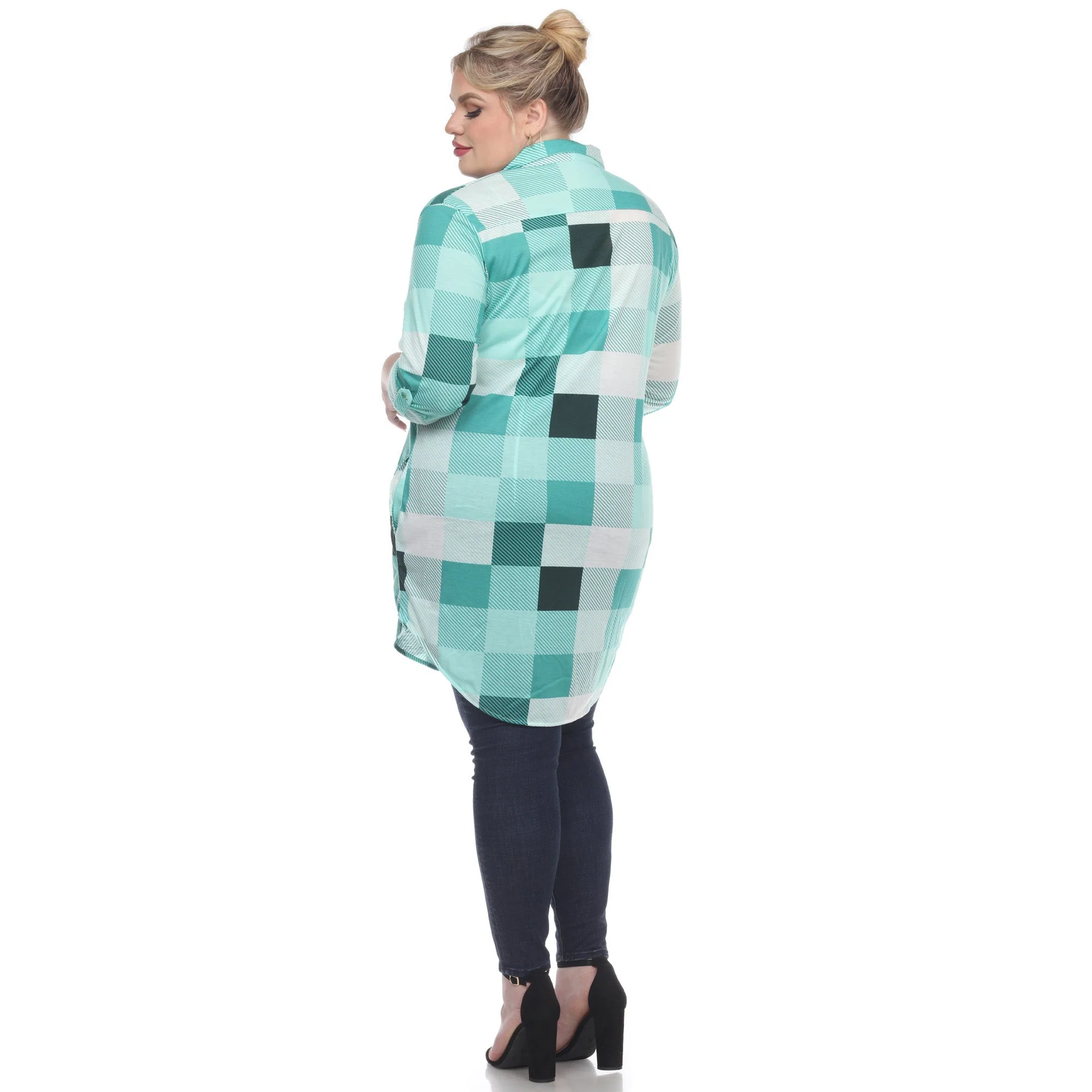 Plaid Tunic Shirt - Plus - Image 25