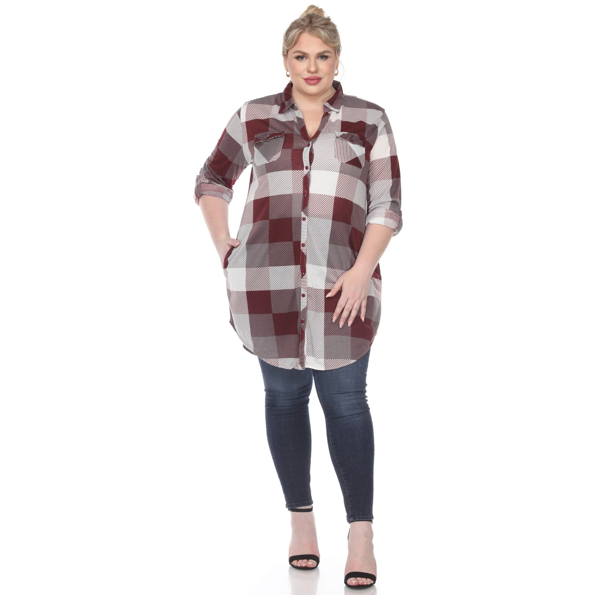 Plaid Tunic Shirt - Plus - Image 27