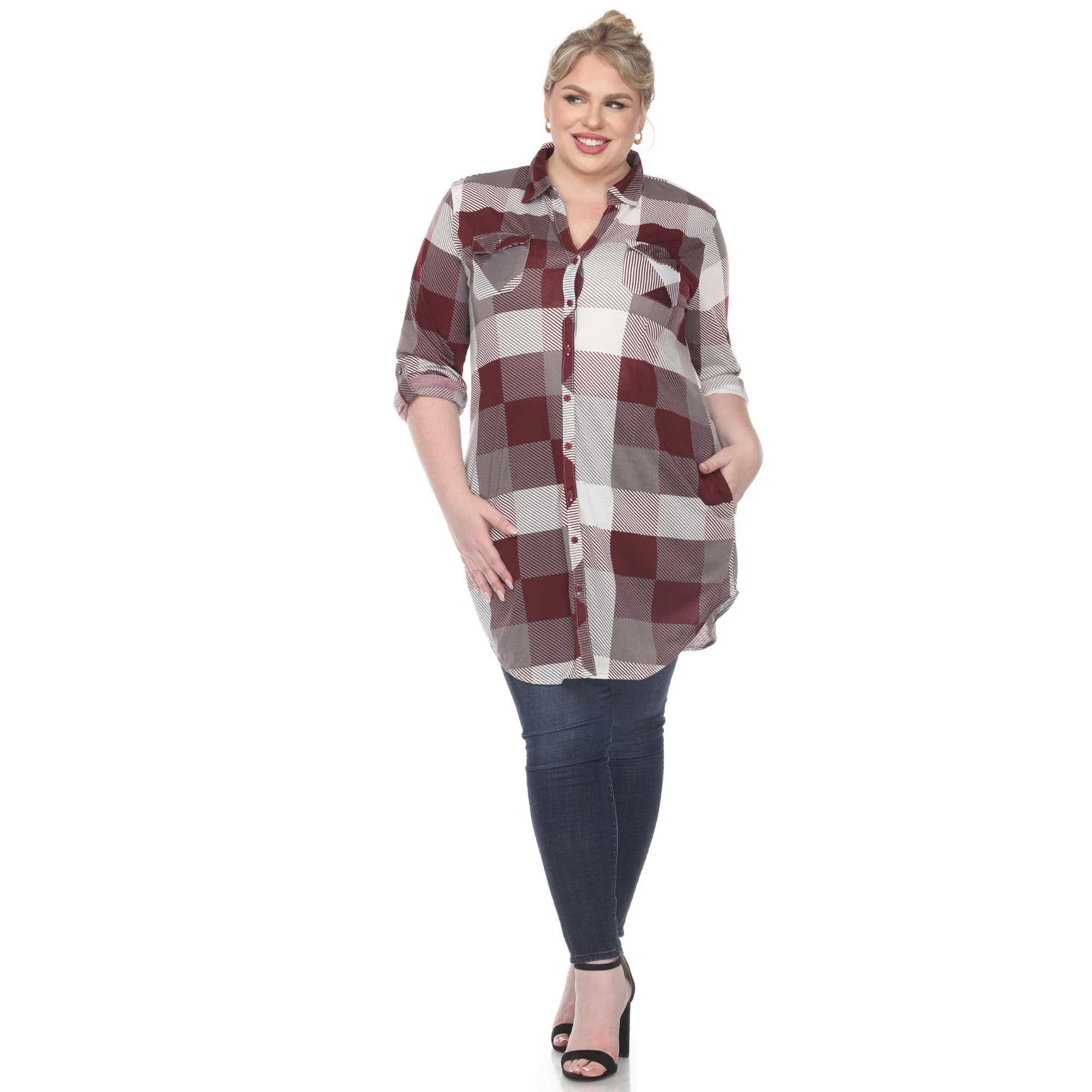 Plaid Tunic Shirt - Plus - Image 28