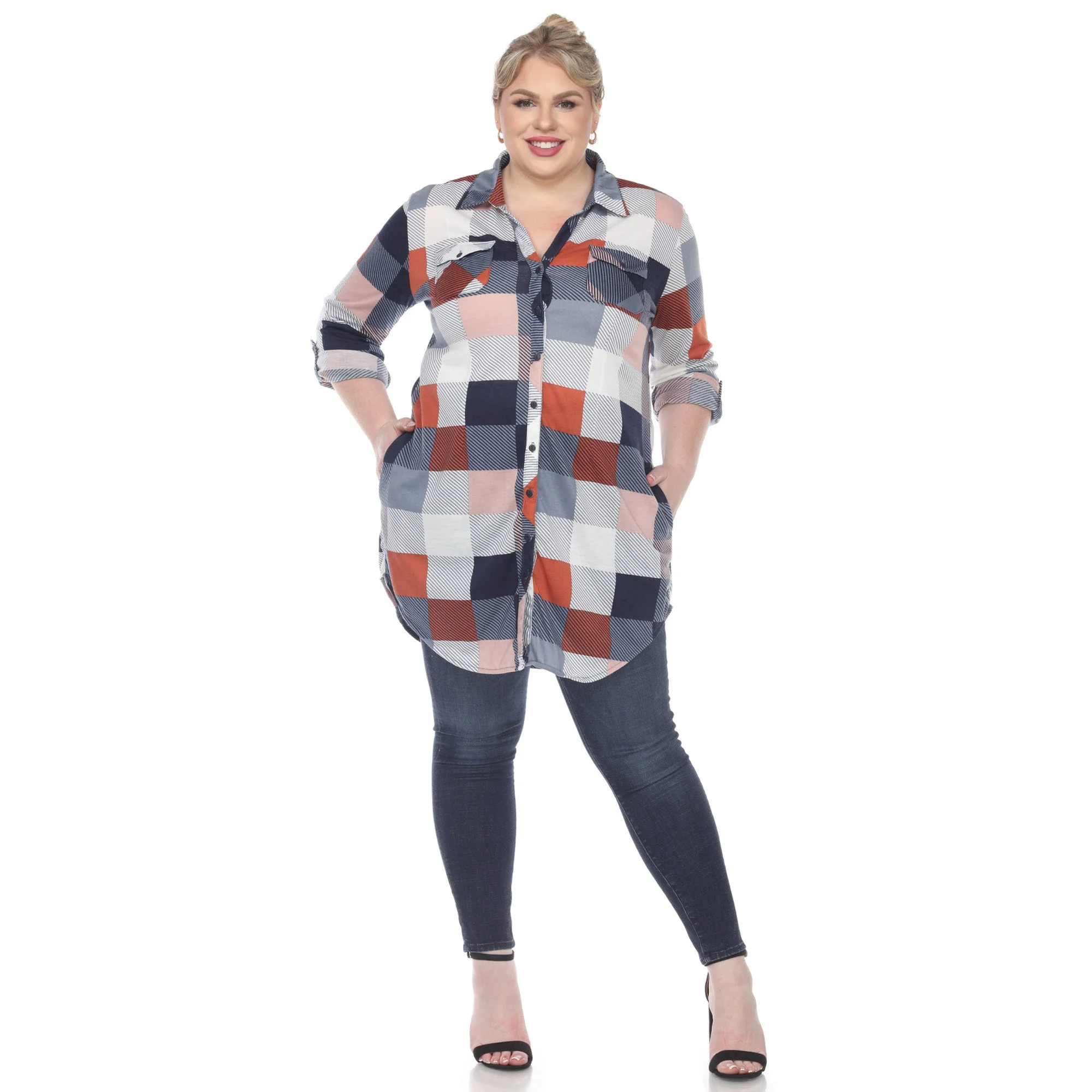 Plaid Tunic Shirt - Plus - Image 33
