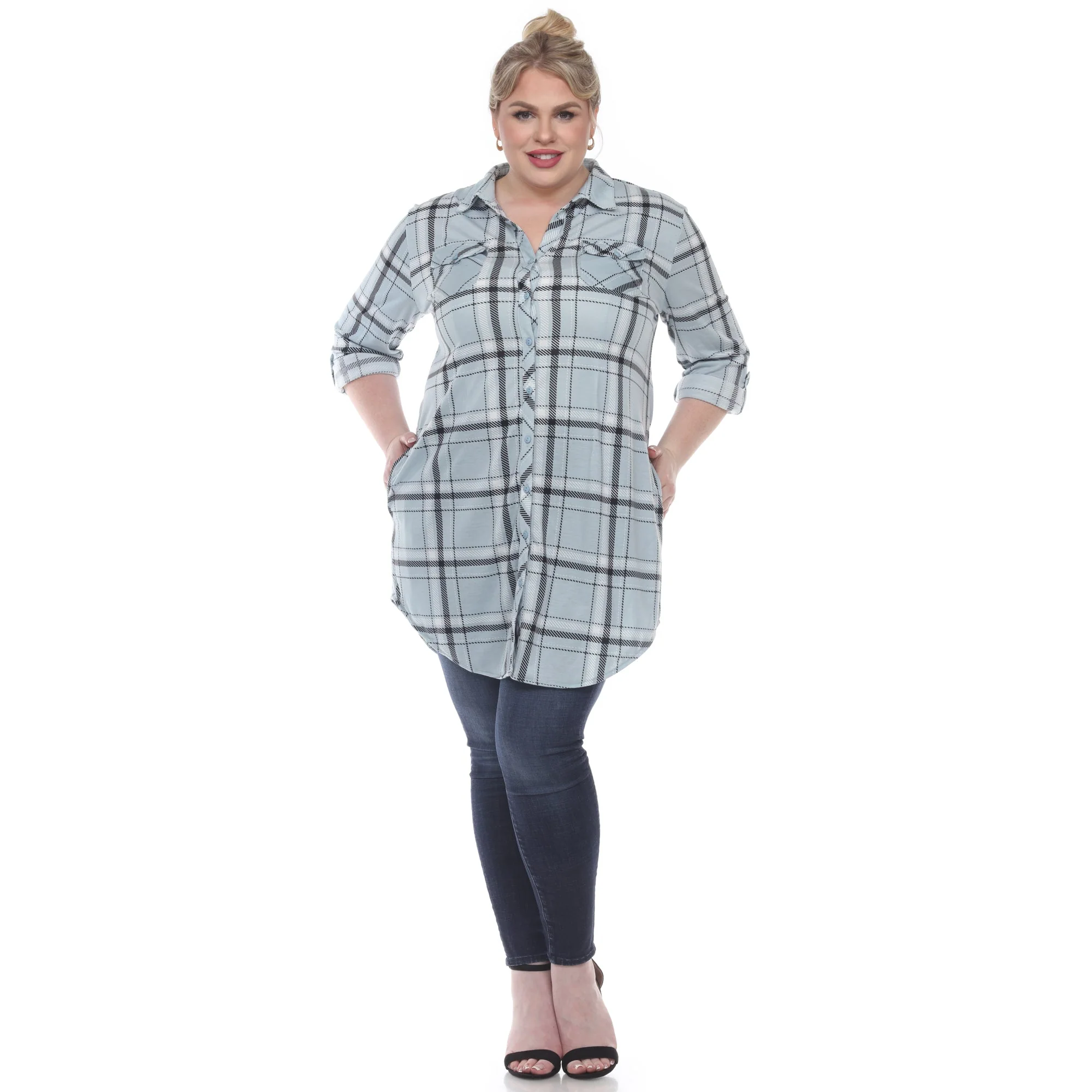 Plaid Tunic Top - Plus - Image 12