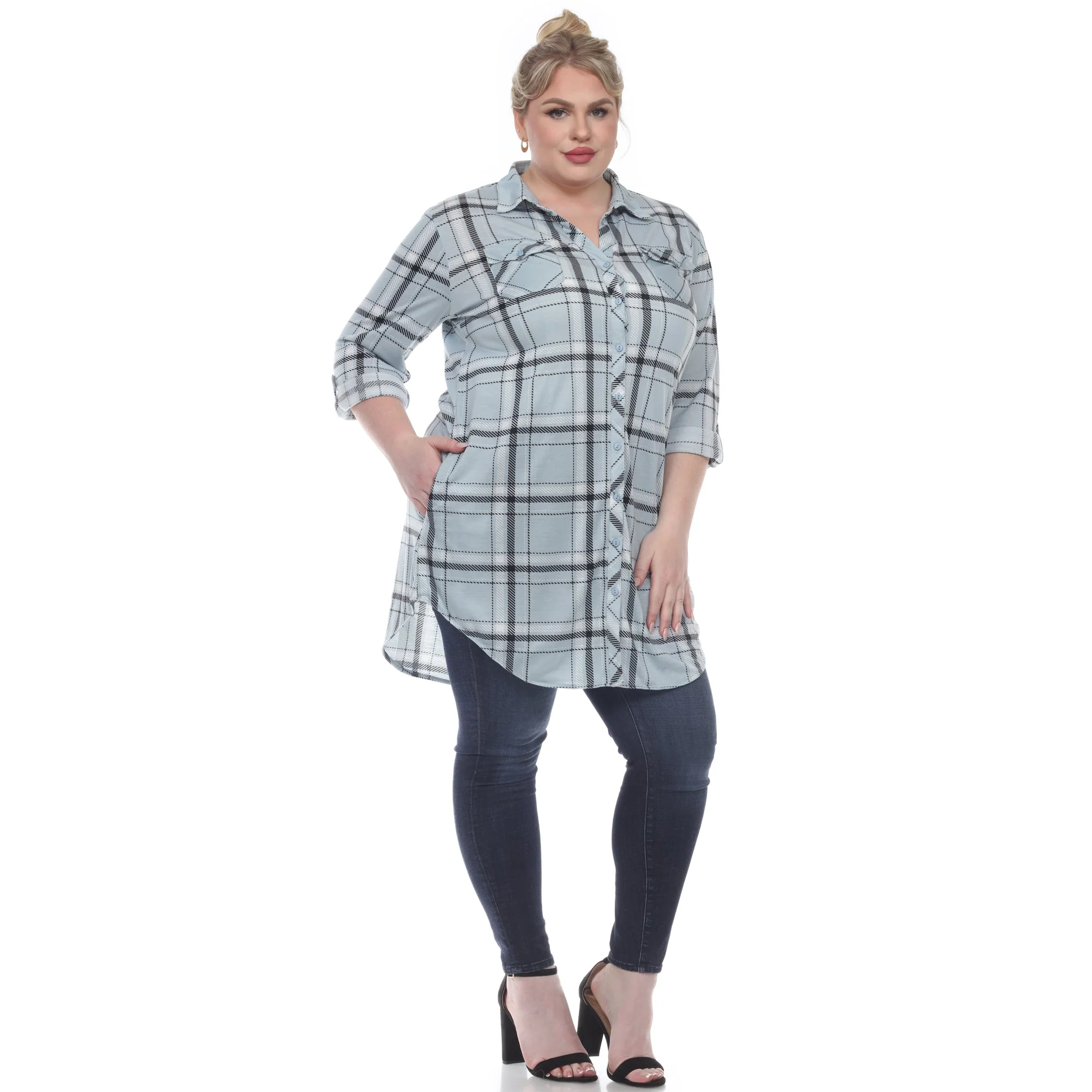 Plaid Tunic Top - Plus - Image 14
