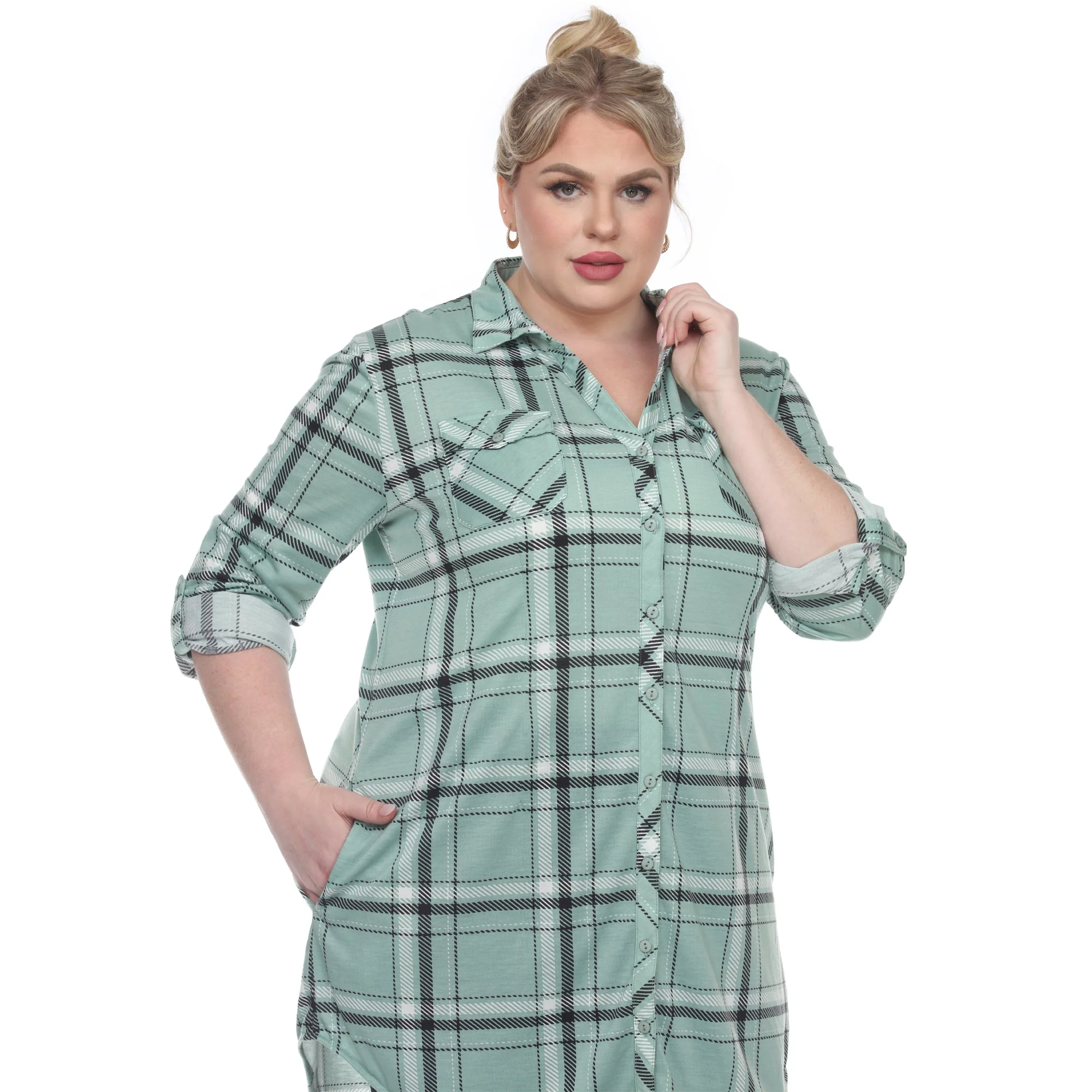 Plaid Tunic Top - Plus - Image 16