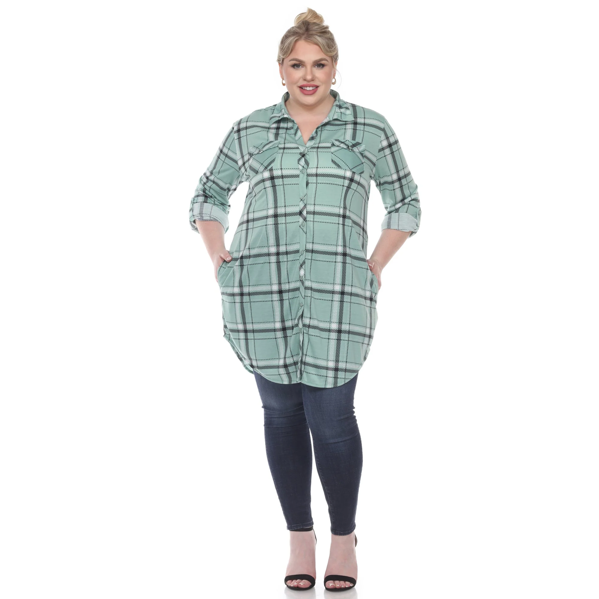 Plaid Tunic Top - Plus - Image 18