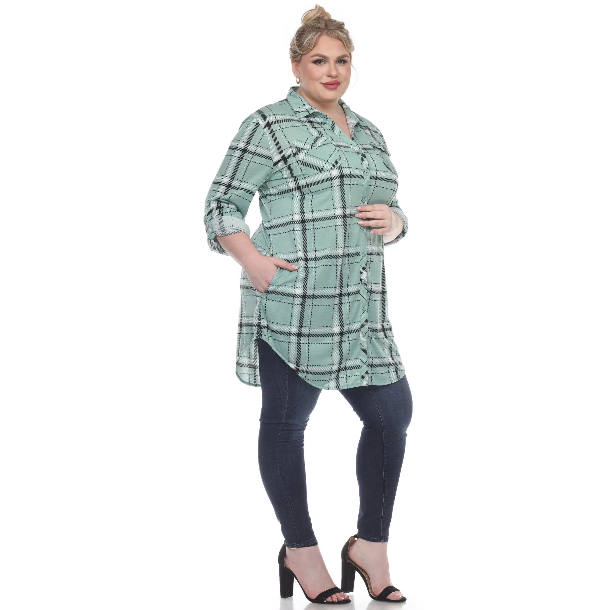Plaid Tunic Top - Plus - Image 19