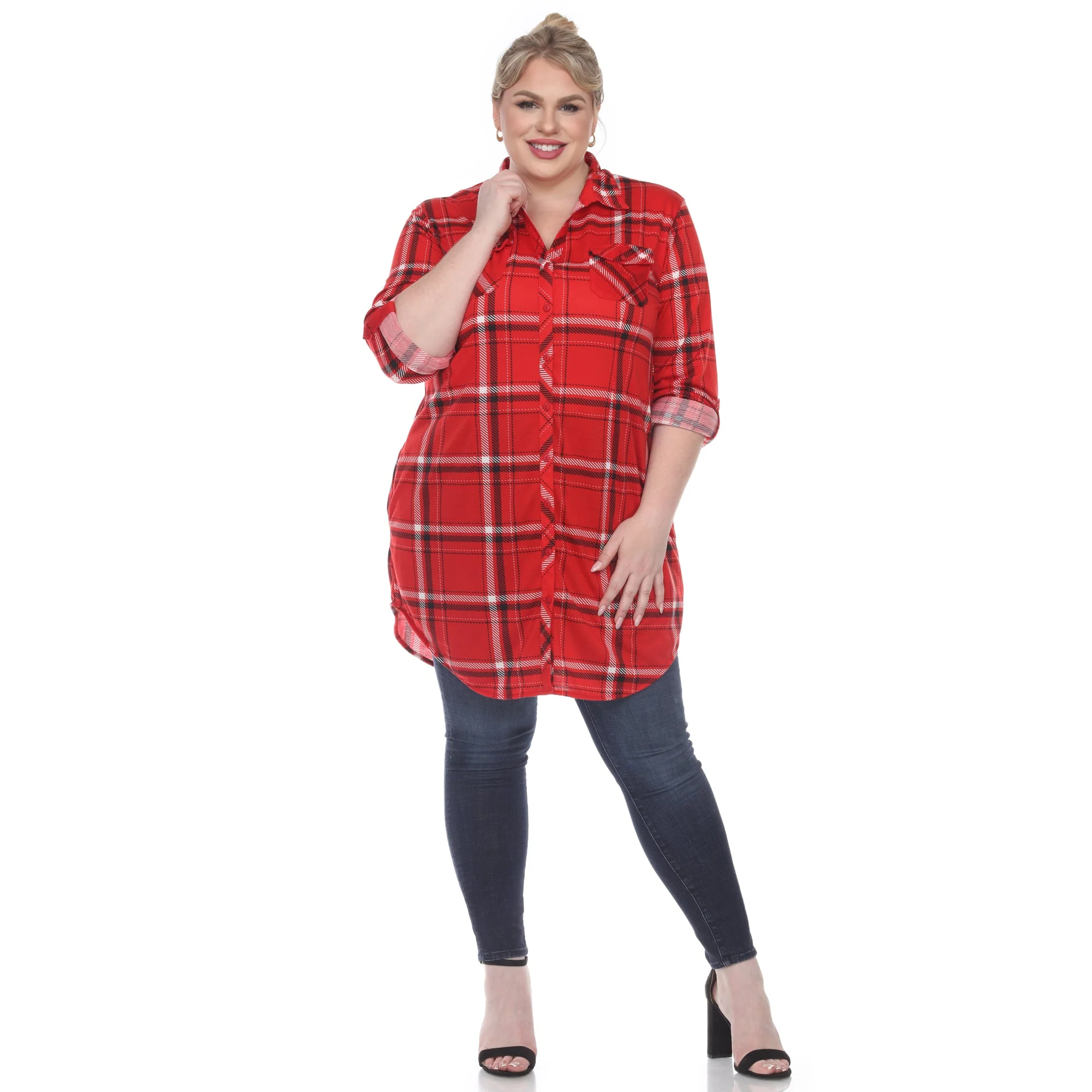 Plaid Tunic Top - Plus - Image 22