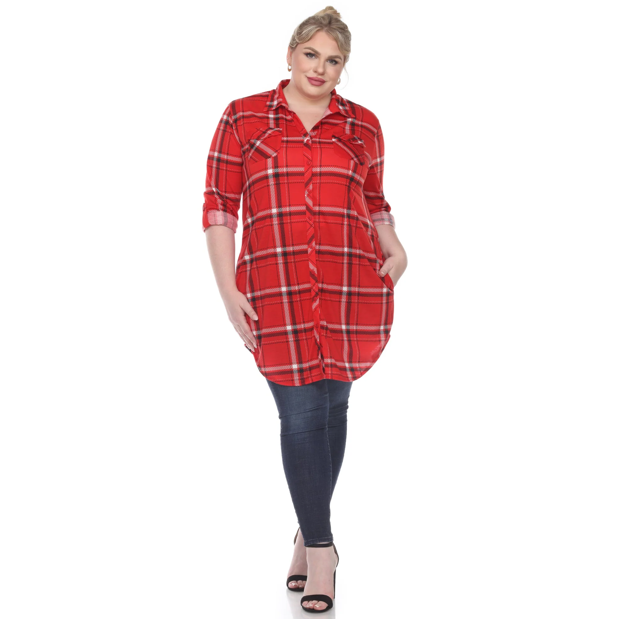 Plaid Tunic Top - Plus - Image 23