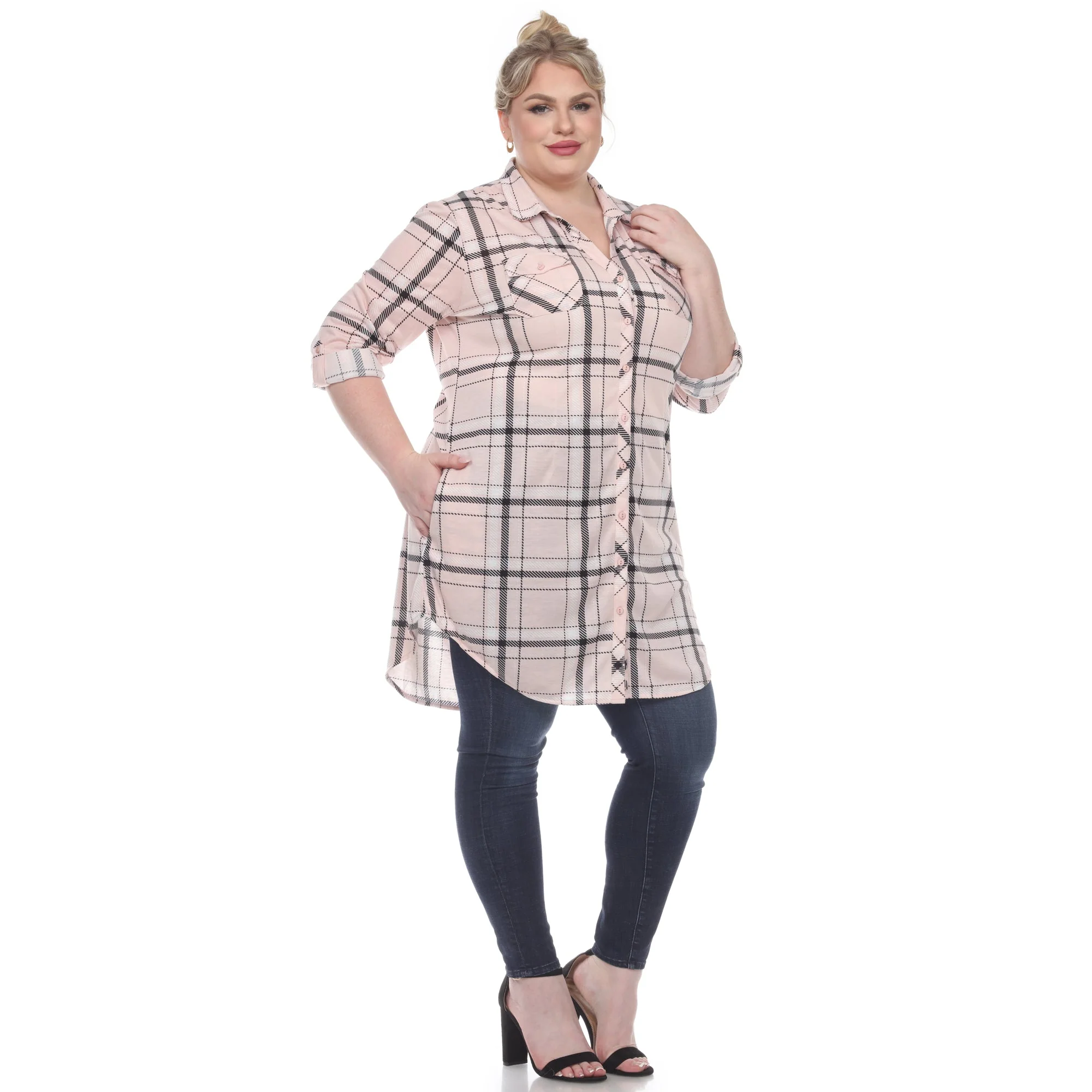 Plaid Tunic Top - Plus - Image 4