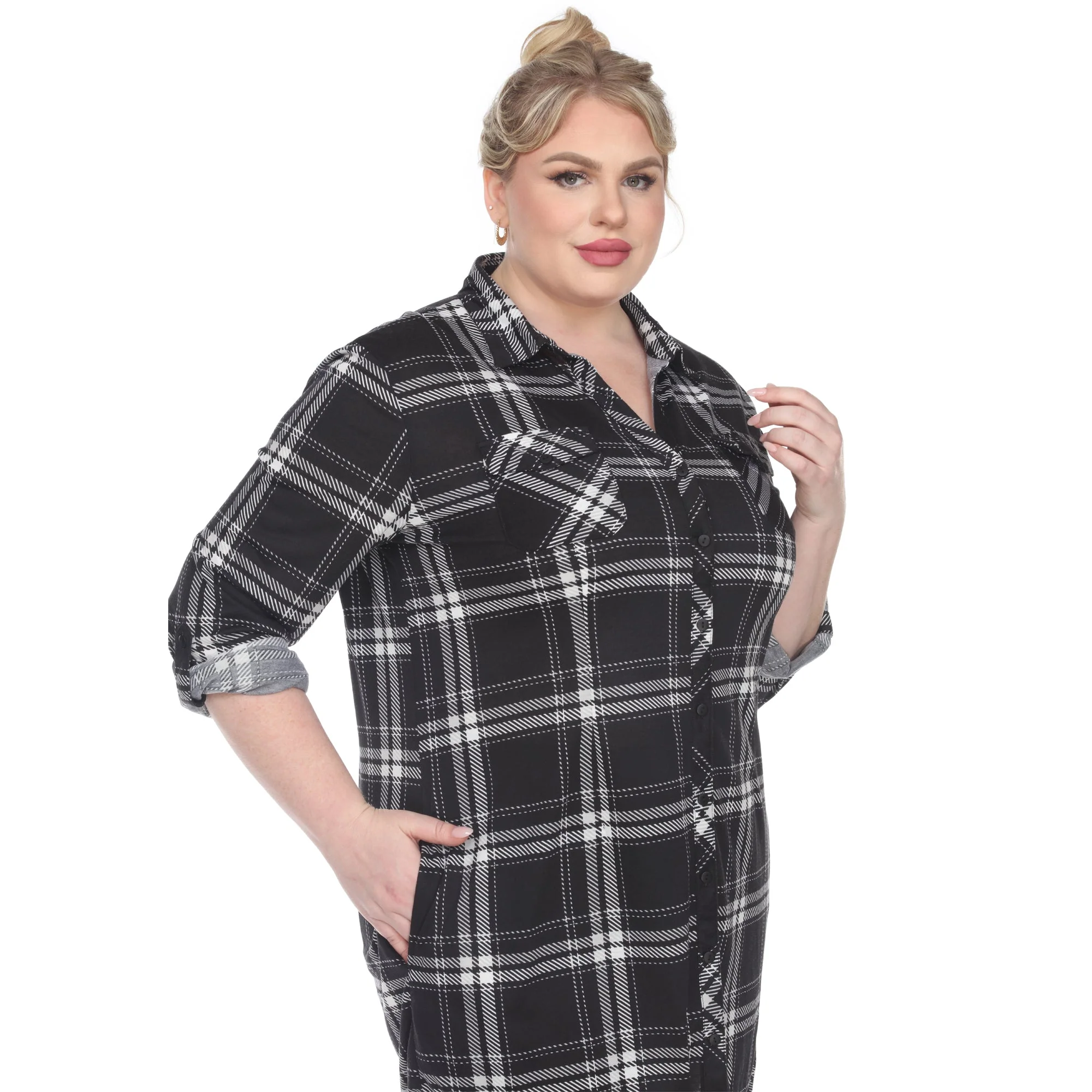 Plaid Tunic Top - Plus - Image 6