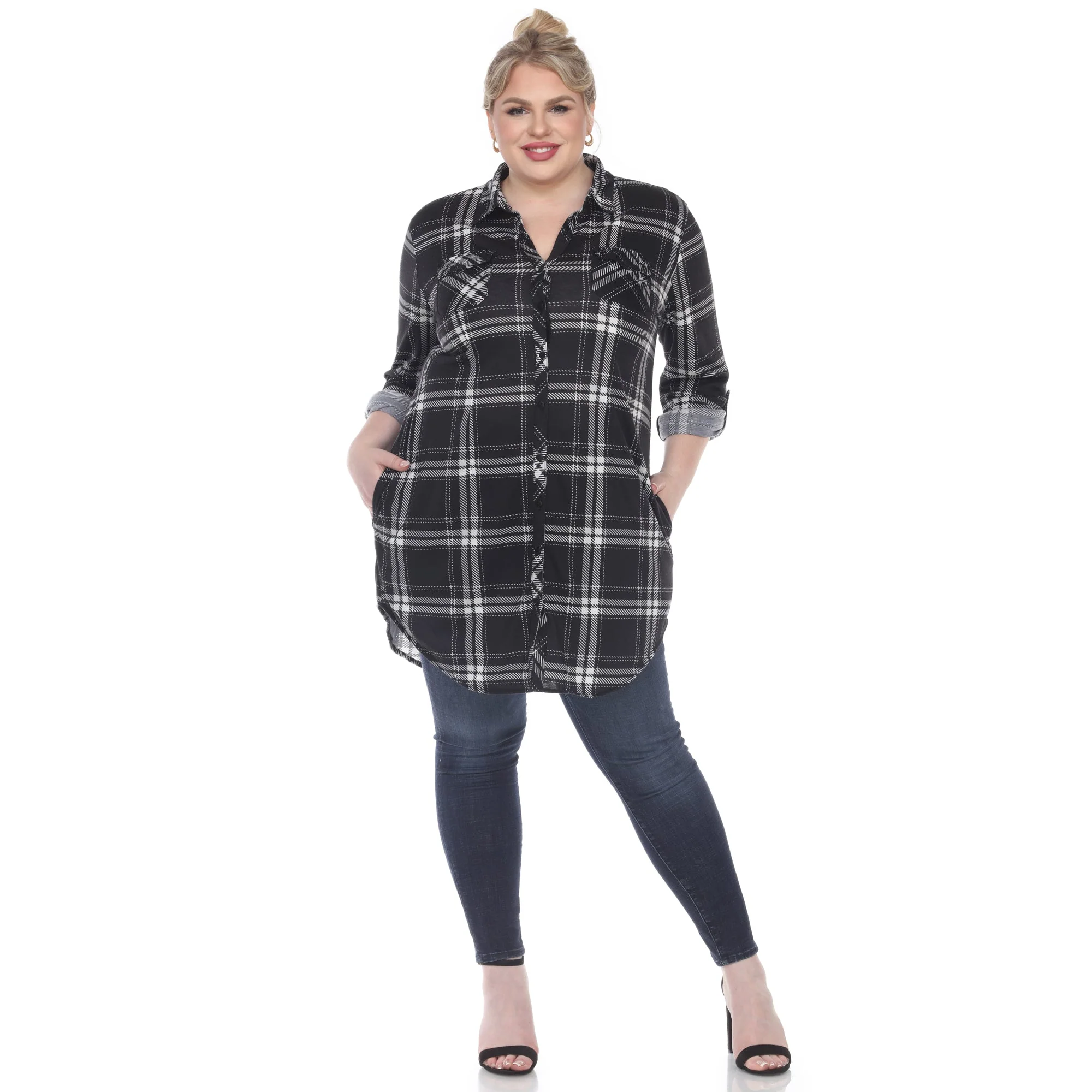 Plaid Tunic Top - Plus - Image 7