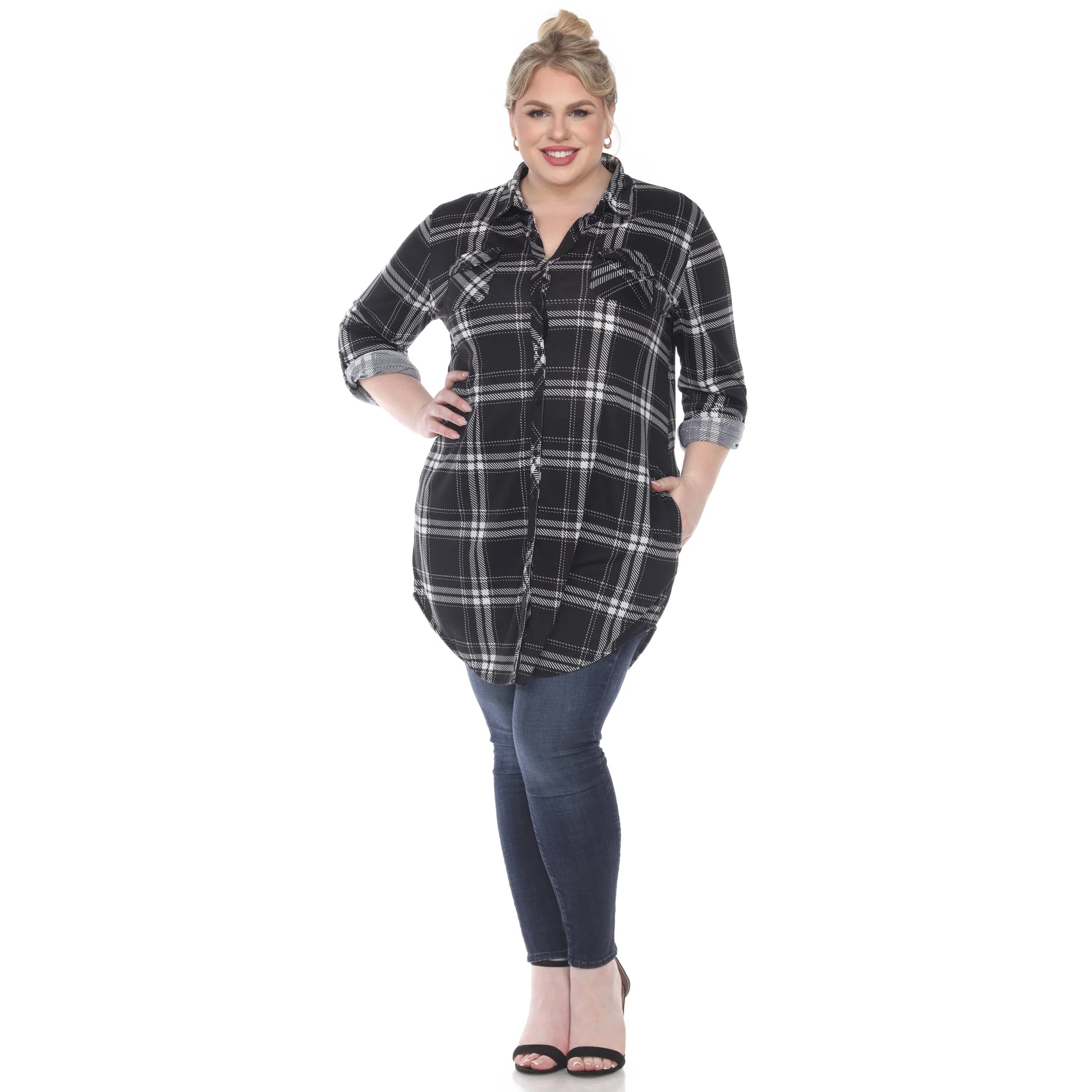 Plaid Tunic Top - Plus - Image 8