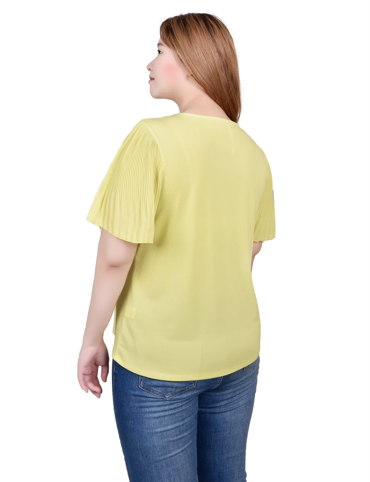 Pleated-Sleeve Top - Petite - Image 2