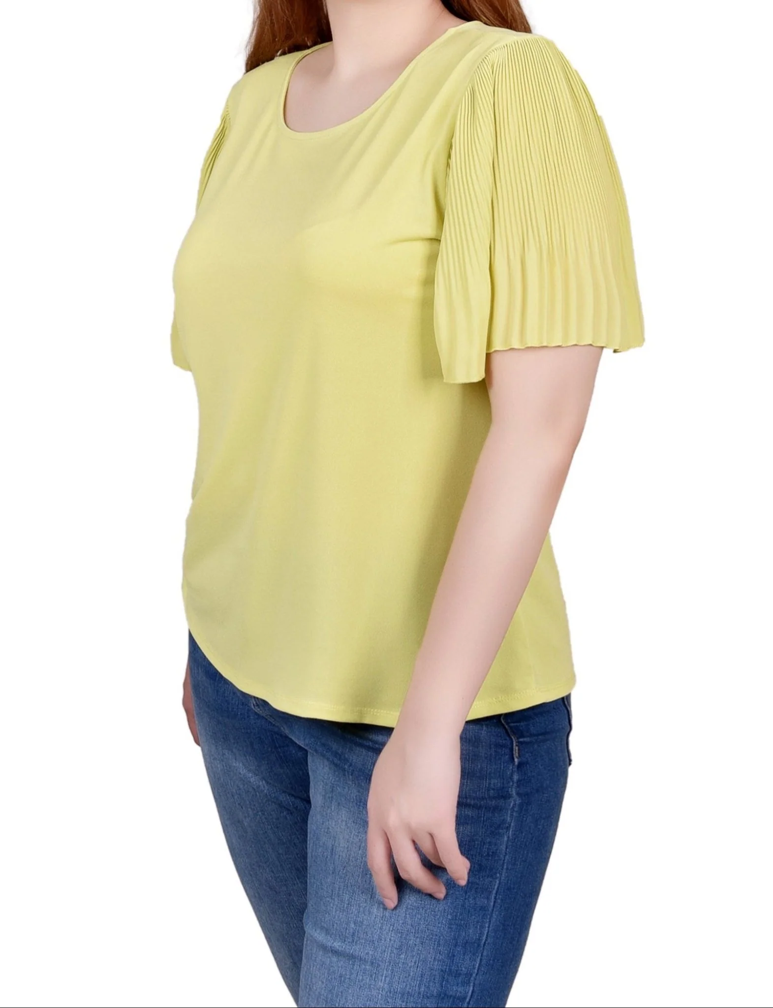 Pleated-Sleeve Top - Petite - Image 3