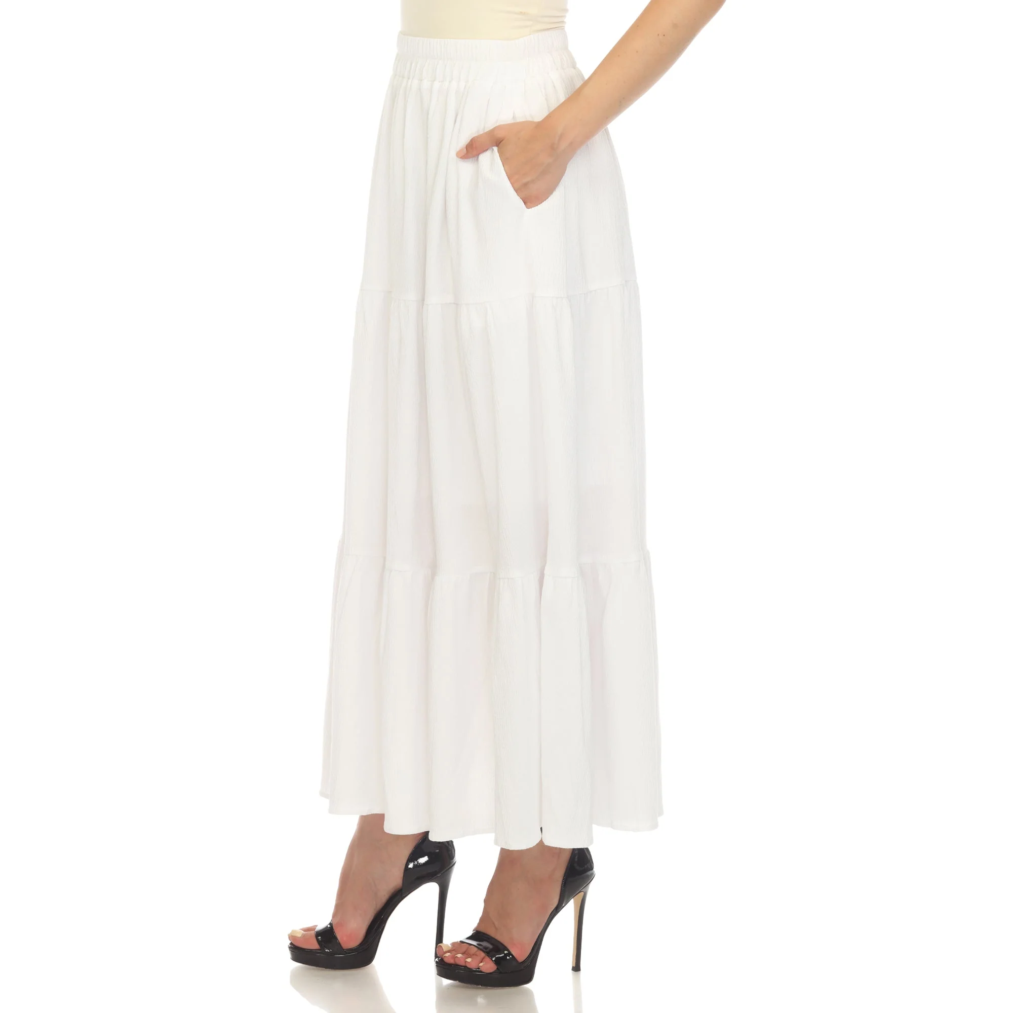 Pleated Tiered Maxi Skirt - Image 31