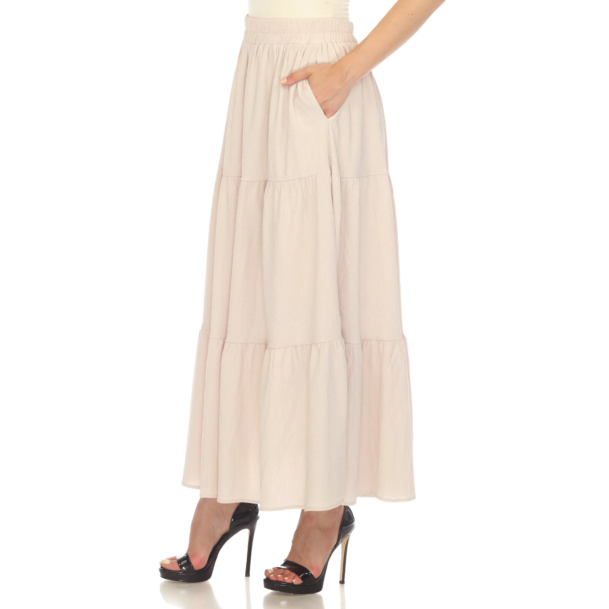 Pleated Tiered Maxi Skirt - Image 8