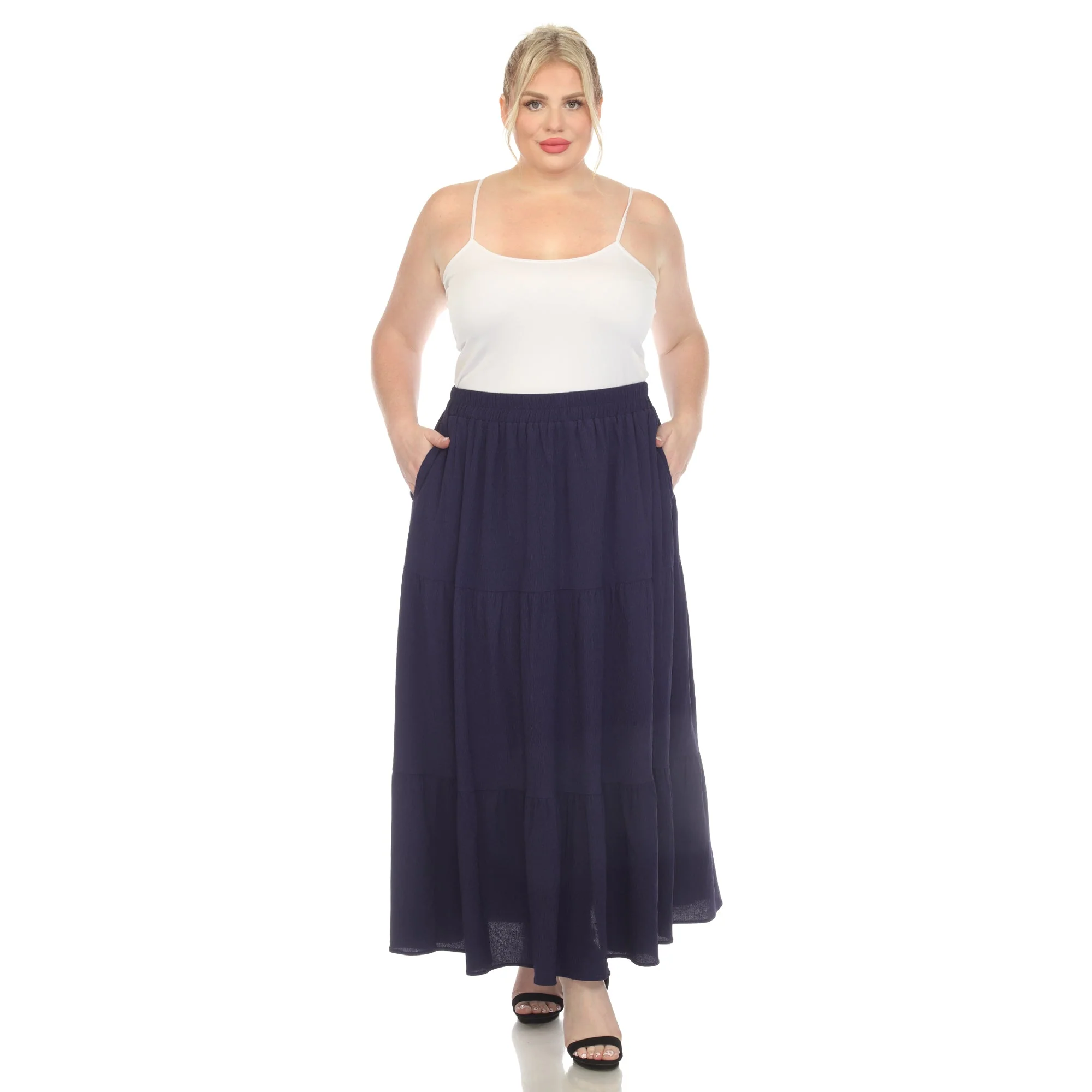Pleated Tiered Maxi Skirt - Plus - Image 11
