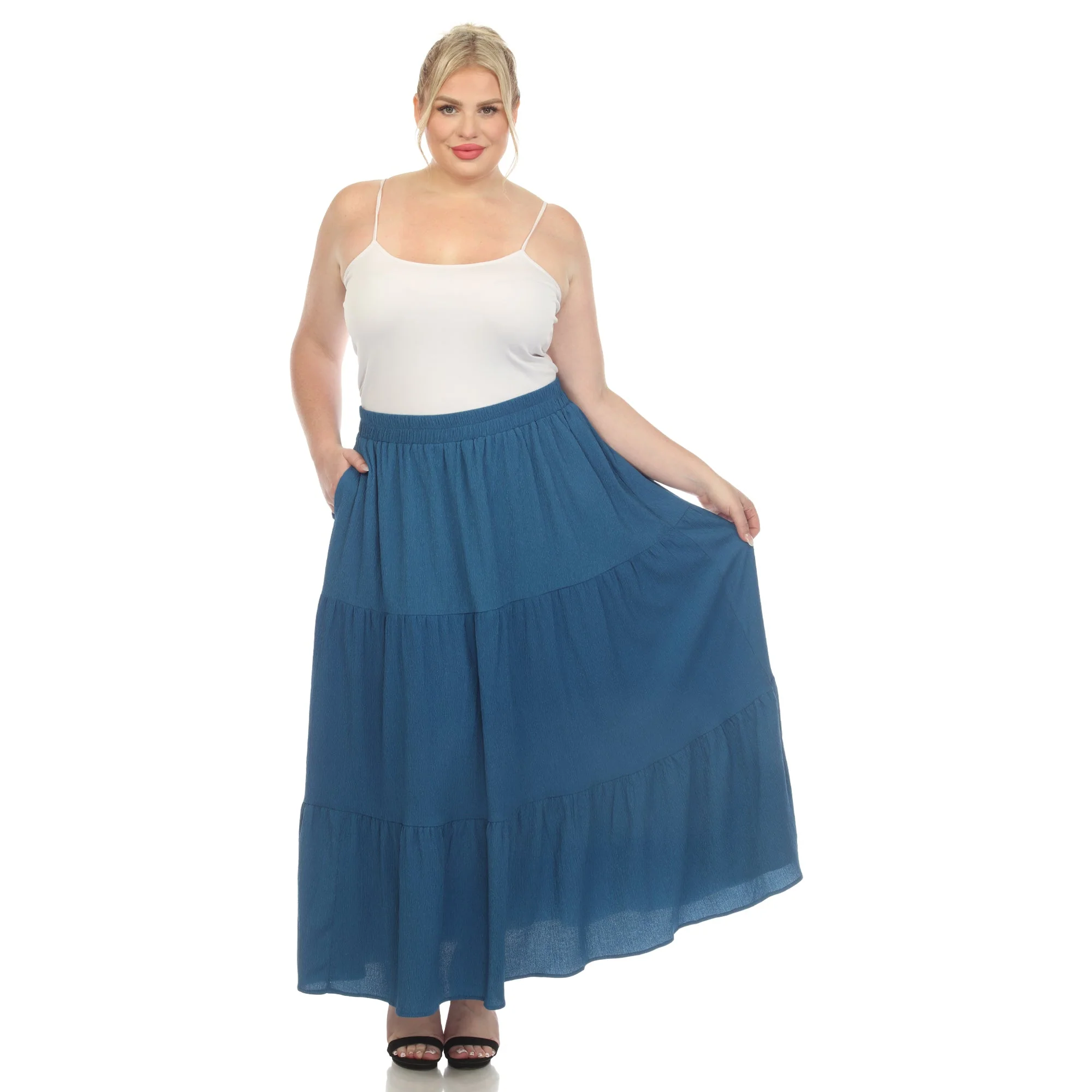 Pleated Tiered Maxi Skirt - Plus - Image 17
