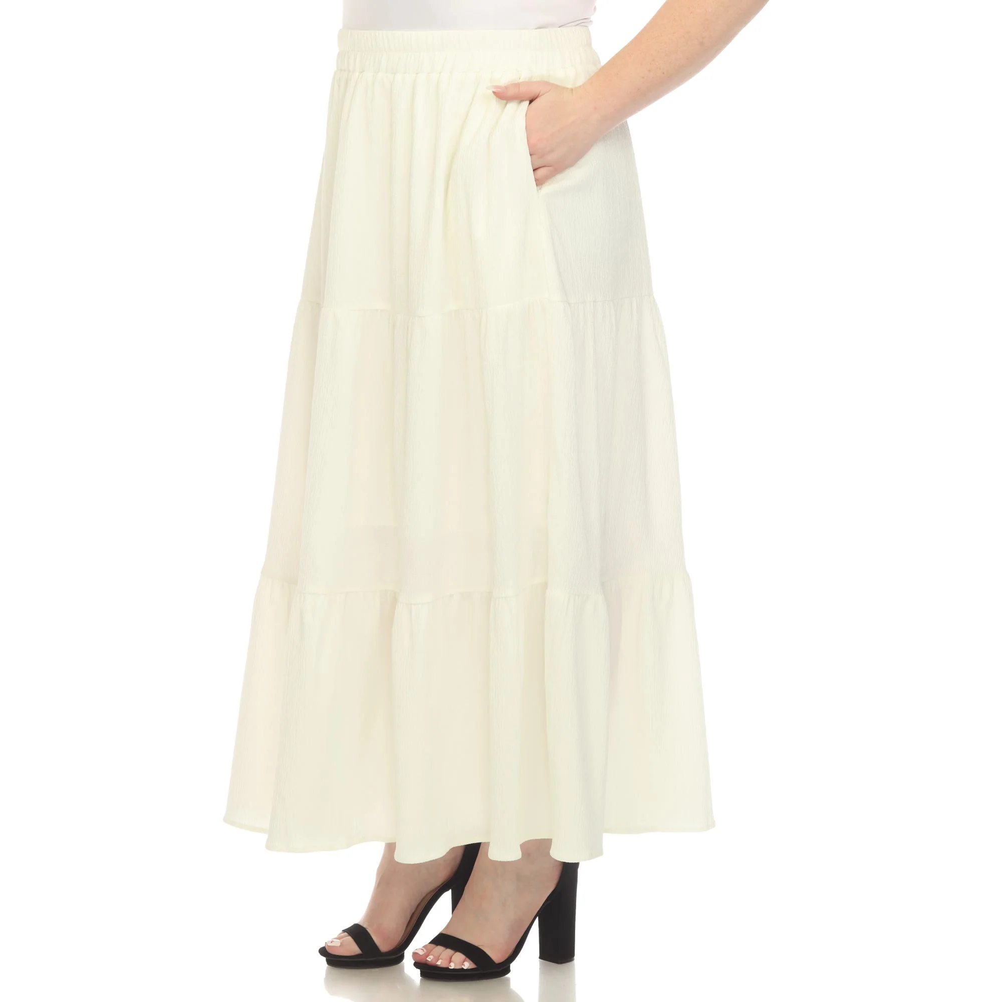 Pleated Tiered Maxi Skirt - Plus - Image 23