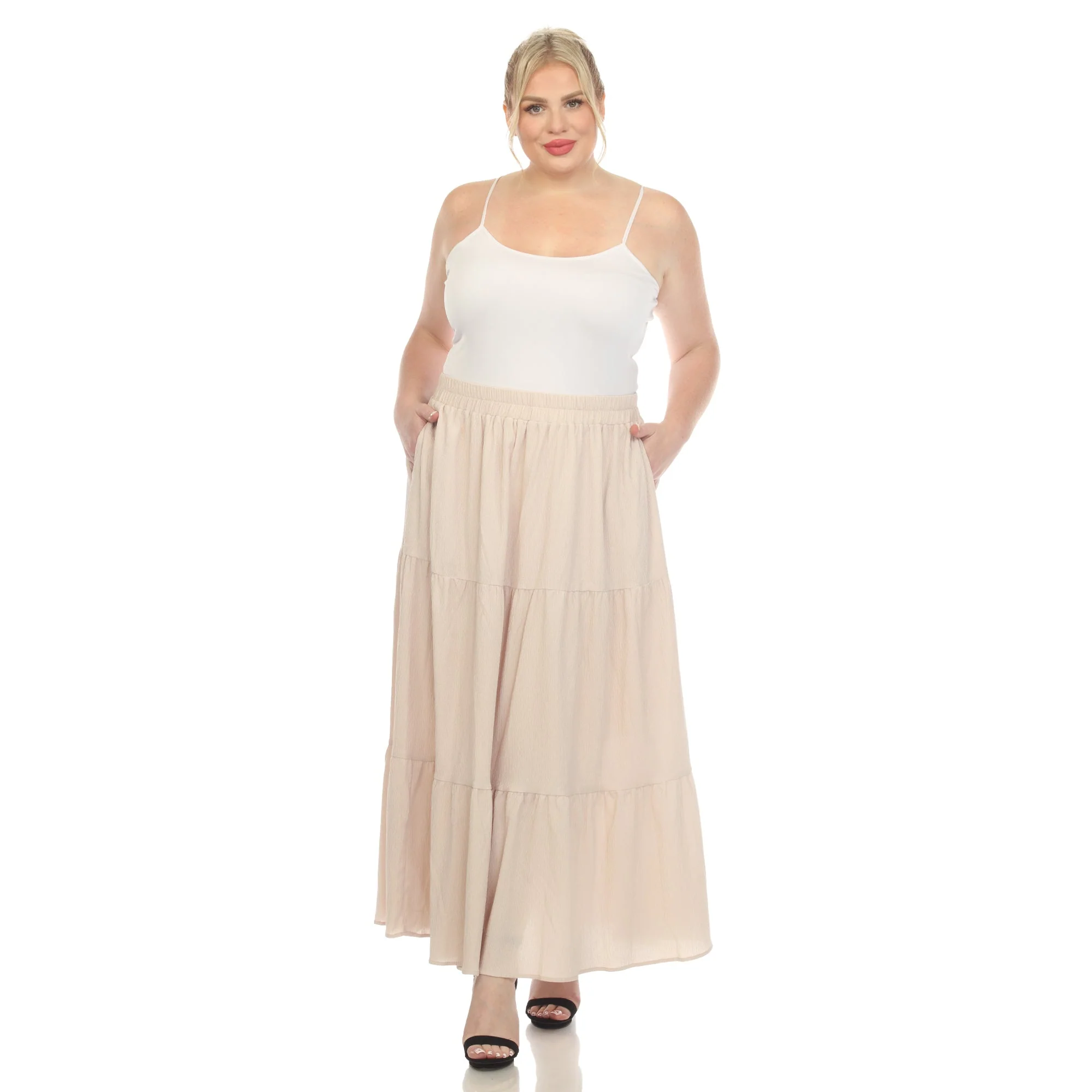 Pleated Tiered Maxi Skirt - Plus - Image 25