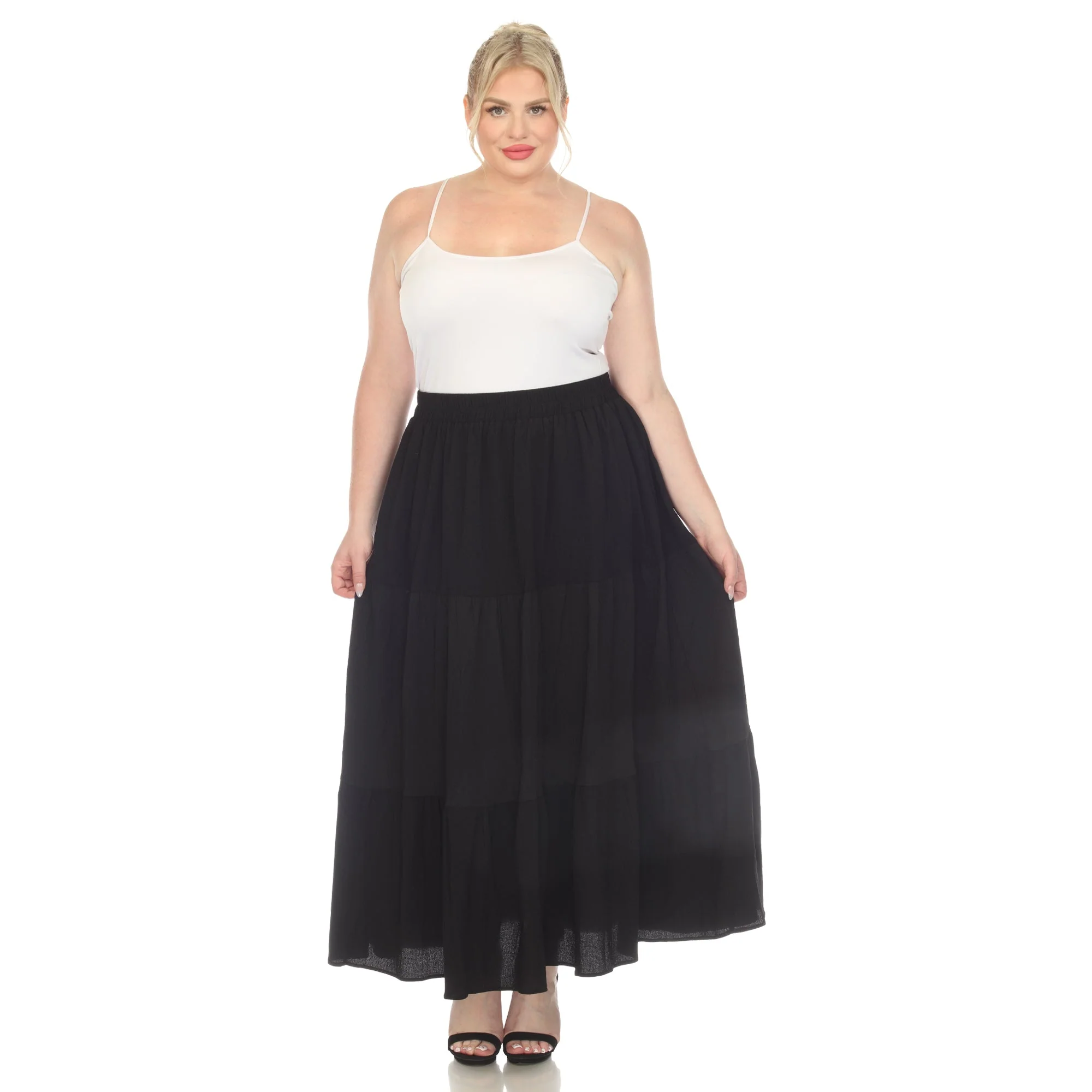 Pleated Tiered Maxi Skirt - Plus - Image 30