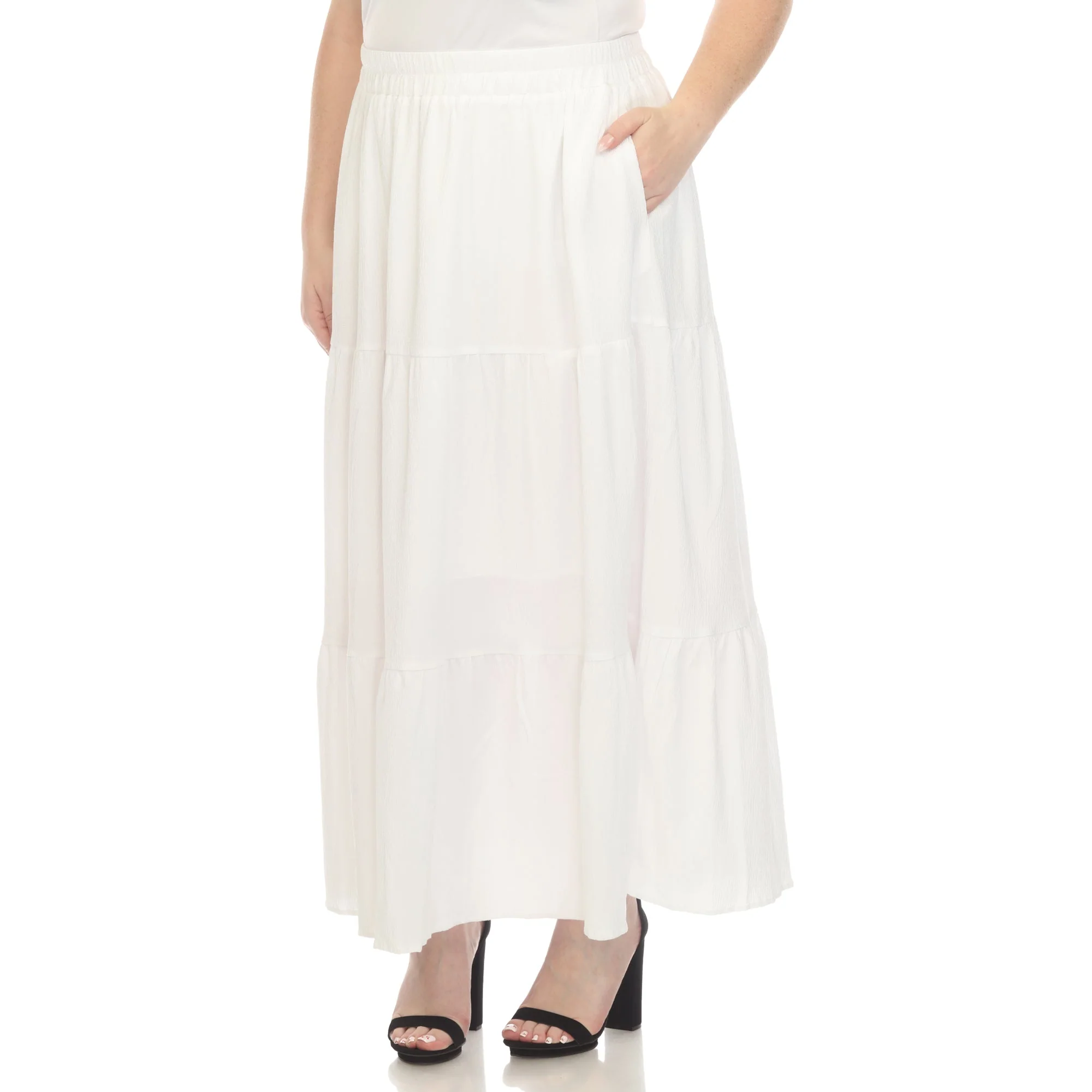Pleated Tiered Maxi Skirt - Plus - Image 32