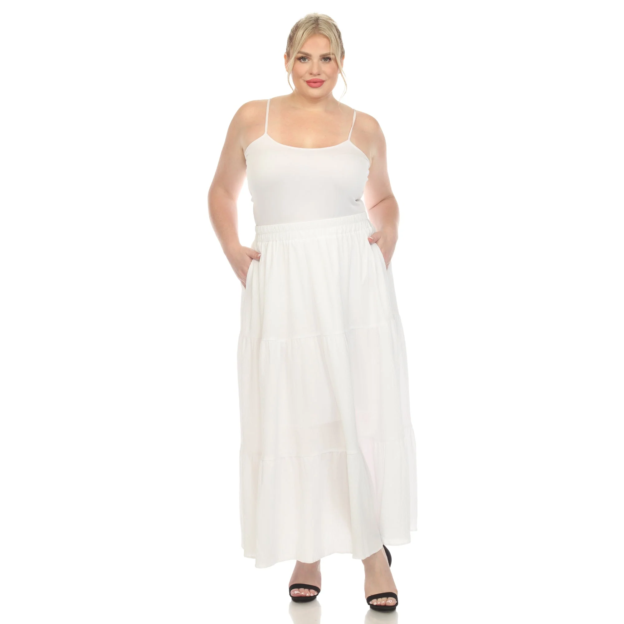 Pleated Tiered Maxi Skirt - Plus - Image 35