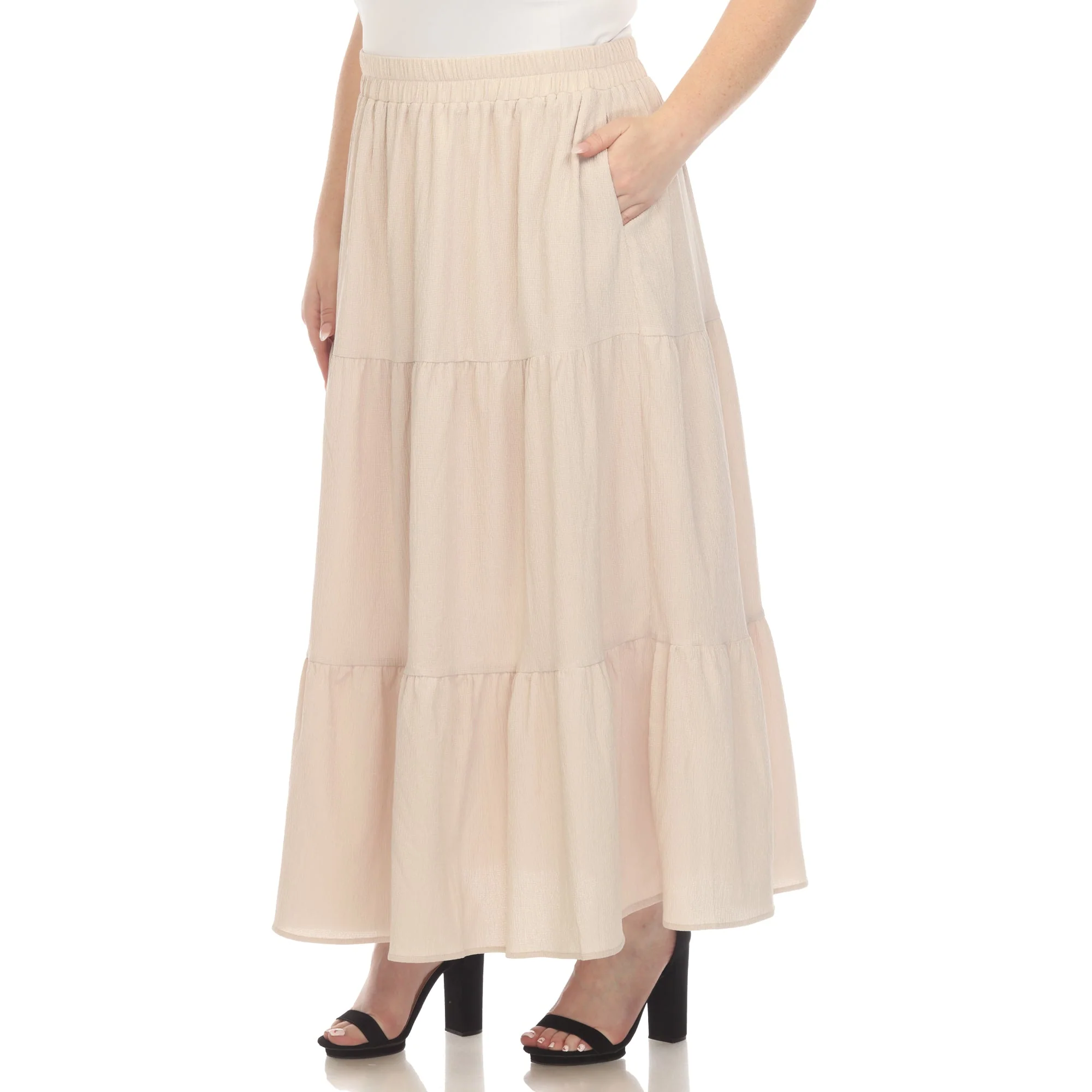 Pleated Tiered Maxi Skirt - Plus - Image 7