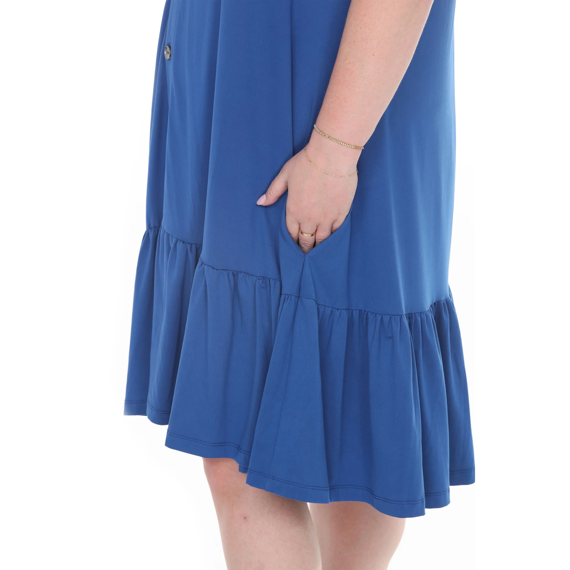 Plus Size Button Front Tiered Swing Dress - Image 8
