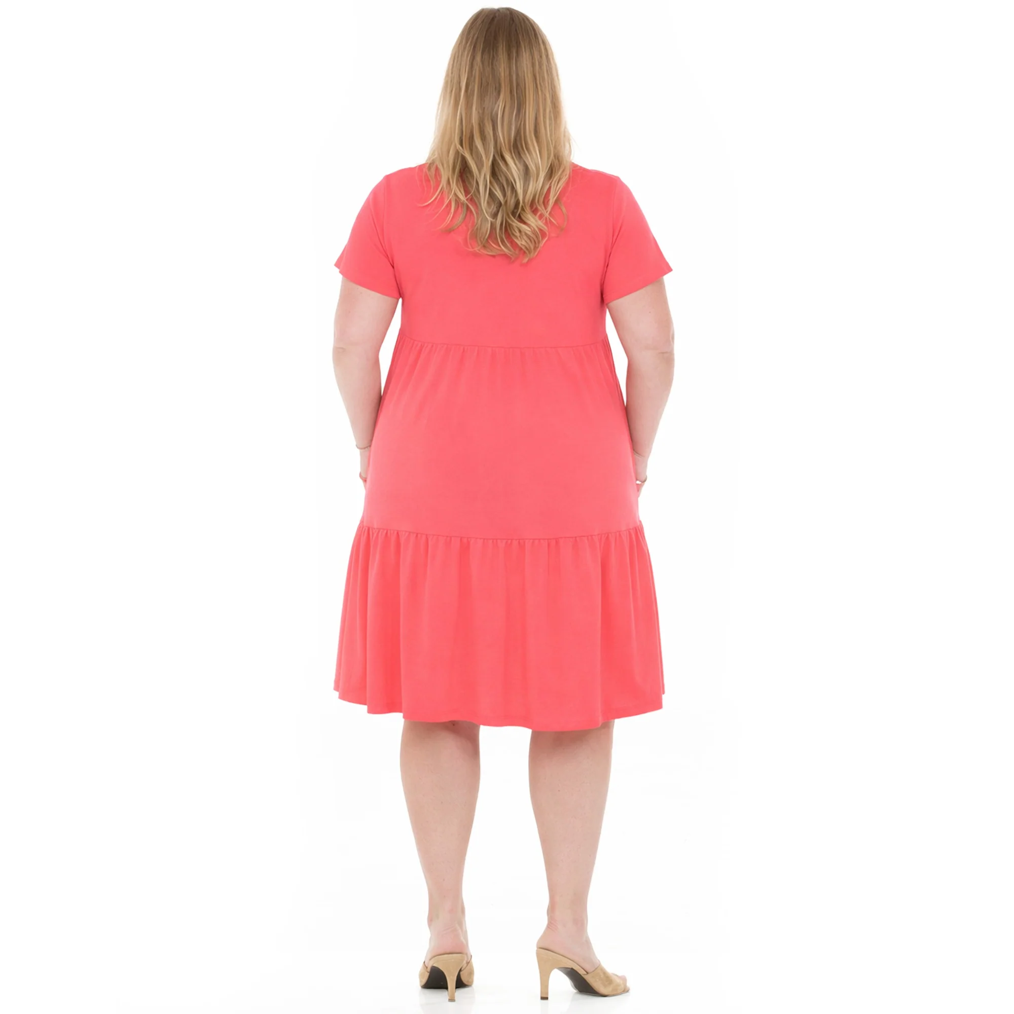 Plus Size Flutter Sleeve Ruffle Tiered Dress - Image 13