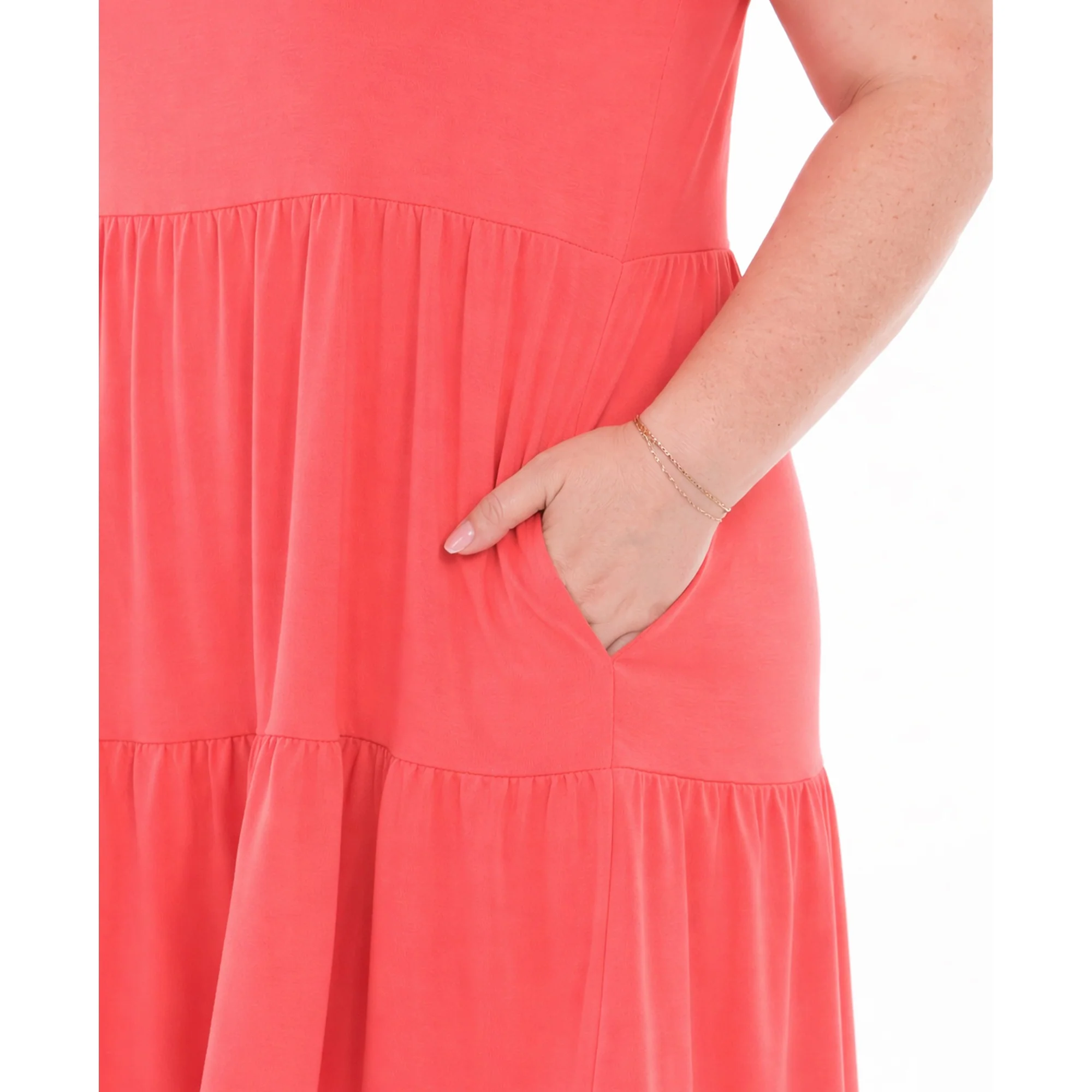 Plus Size Flutter Sleeve Ruffle Tiered Dress - Image 14