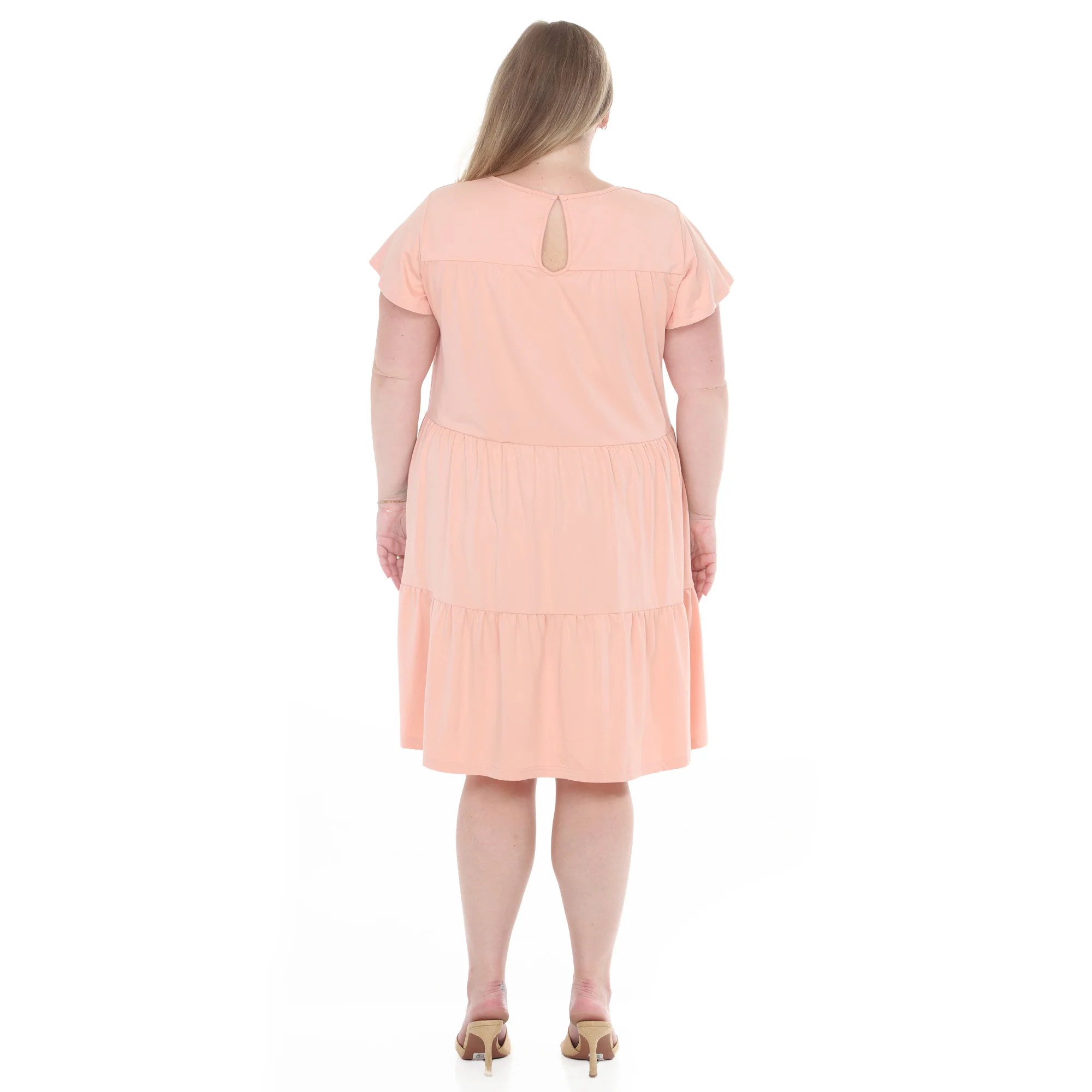 Plus Size Flutter Sleeve Ruffle Tiered Dress - Image 18